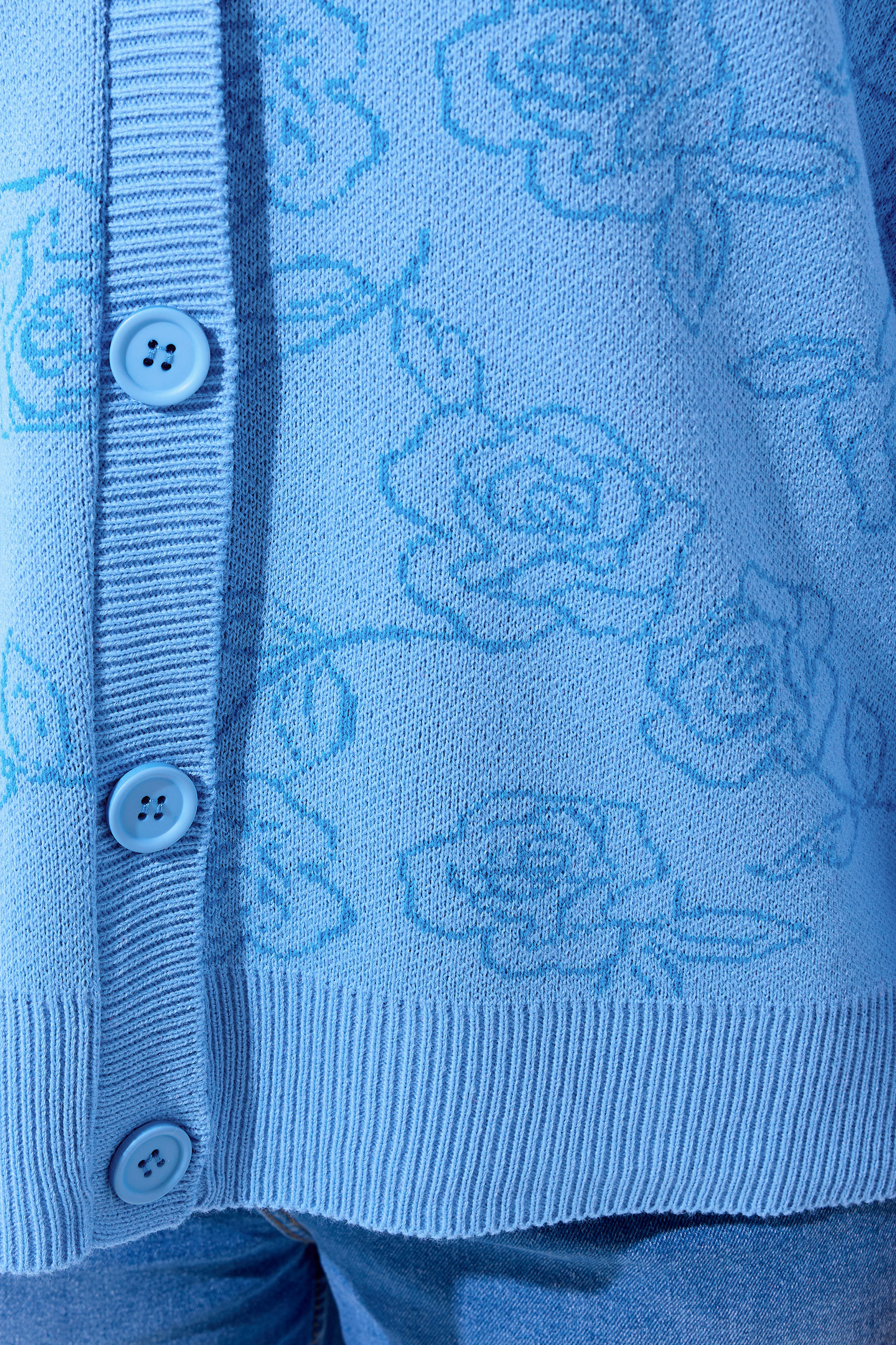 LIMITED COLLECTION Plus Size Blue Rose Knitted Cardigan | Yours Clothing 4