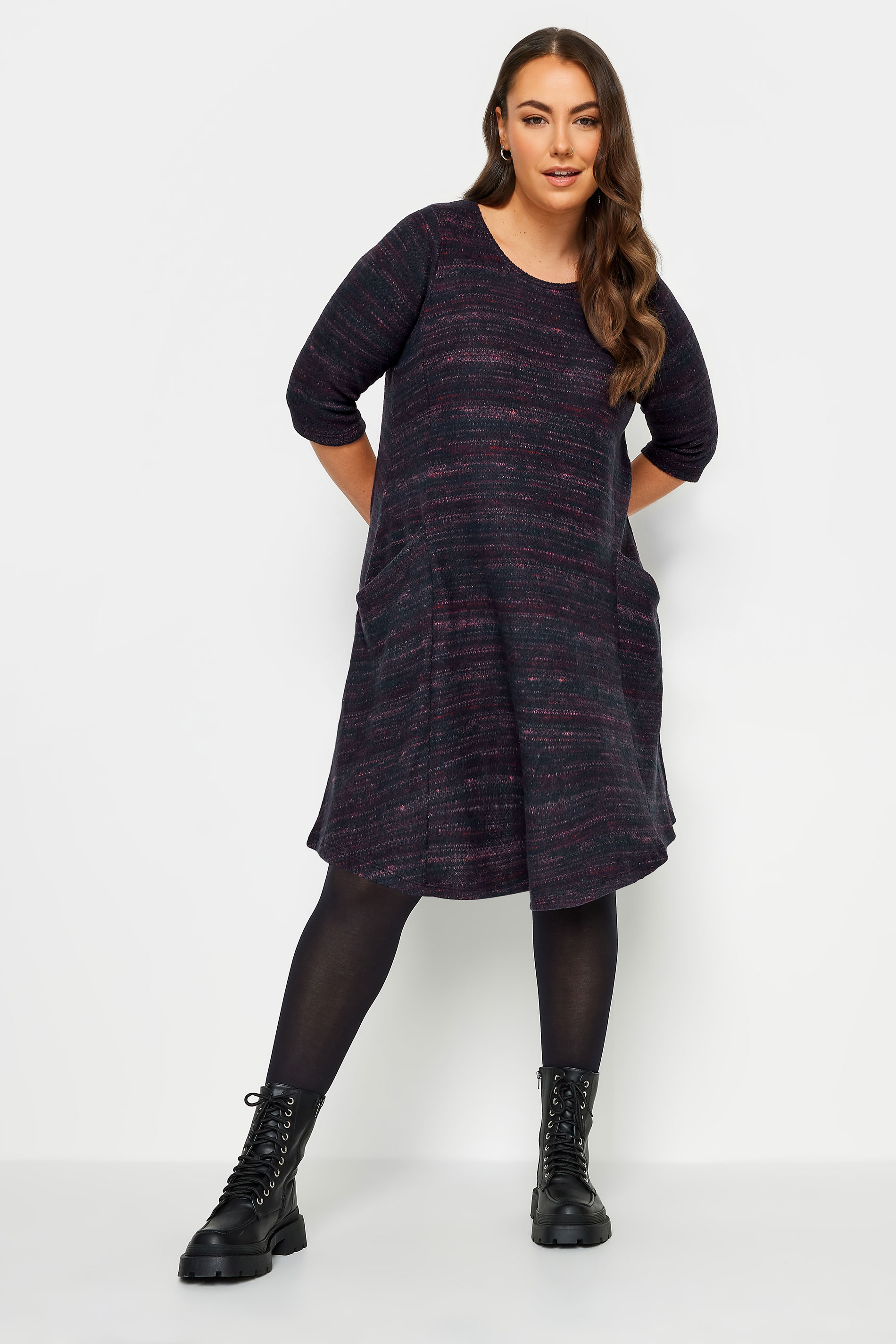 YOURS Curve Purple Soft Touch Pocket Dress | Yours Clothing 1