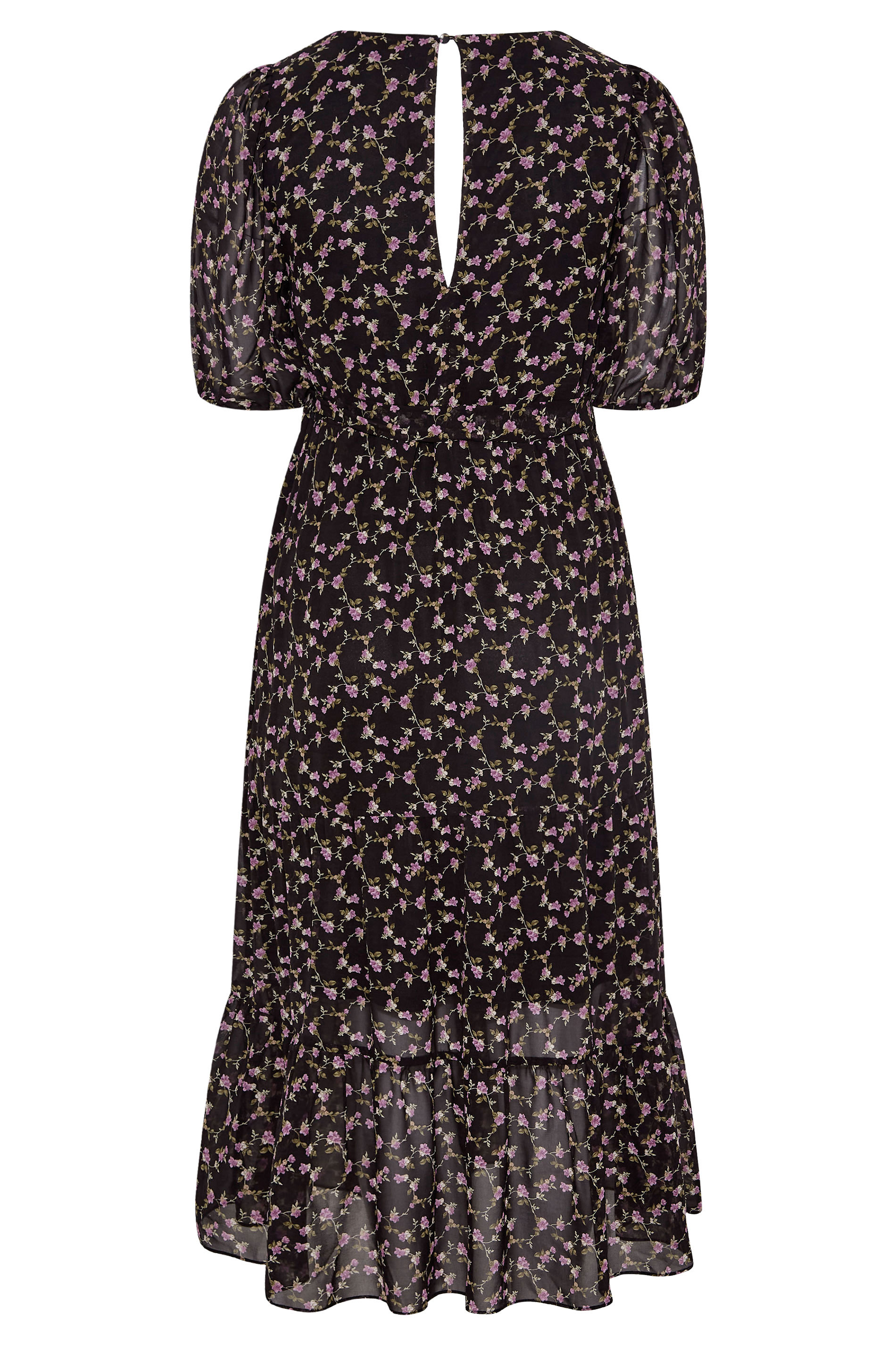 Robes Grande Taille Grande taille  Robes Occasions Spéciales | YOURS LONDON - Robe Maxi Noire Smocké Petite Fleurs - VS06613