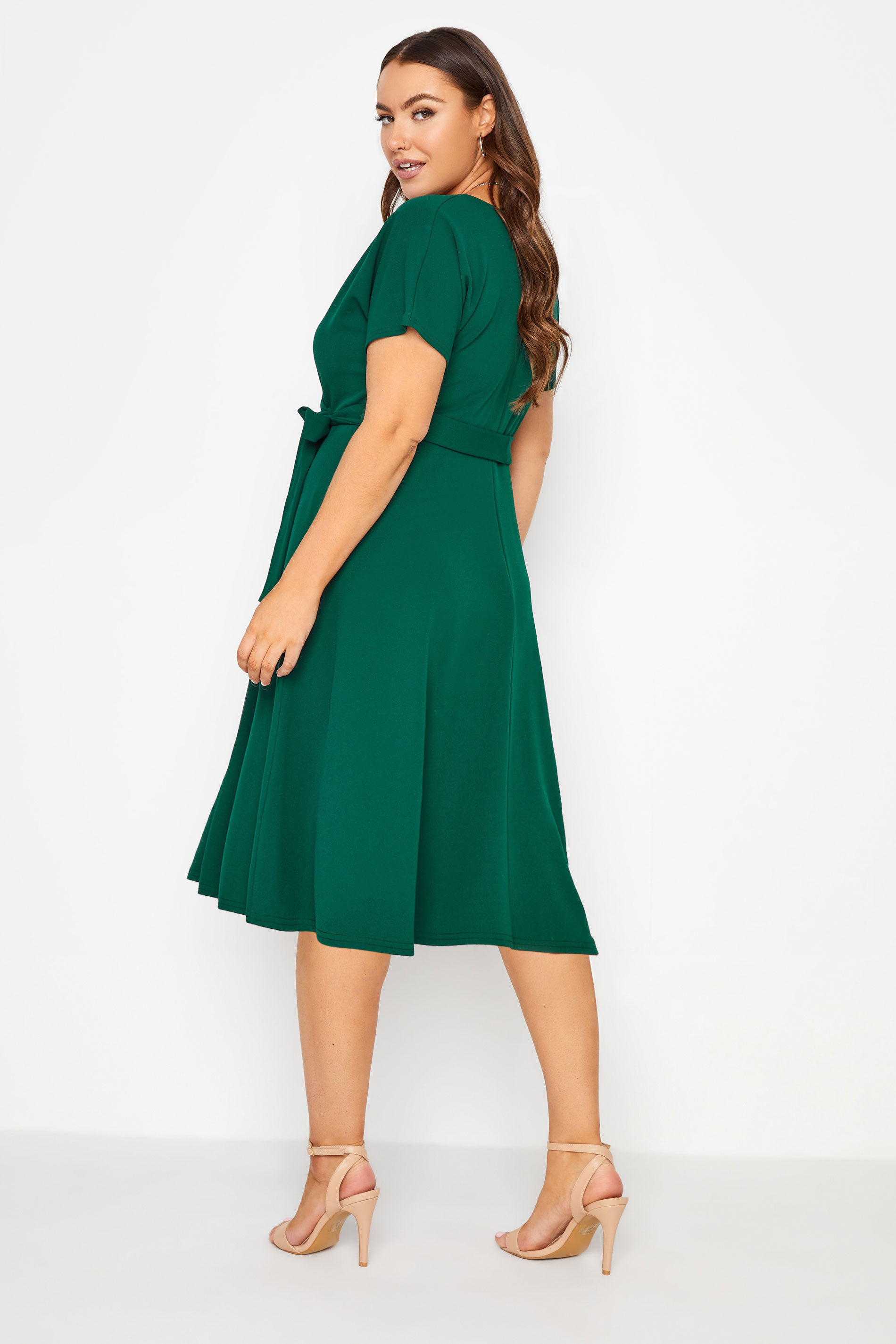 Green Wrap Midi Dress | Yours Clothing