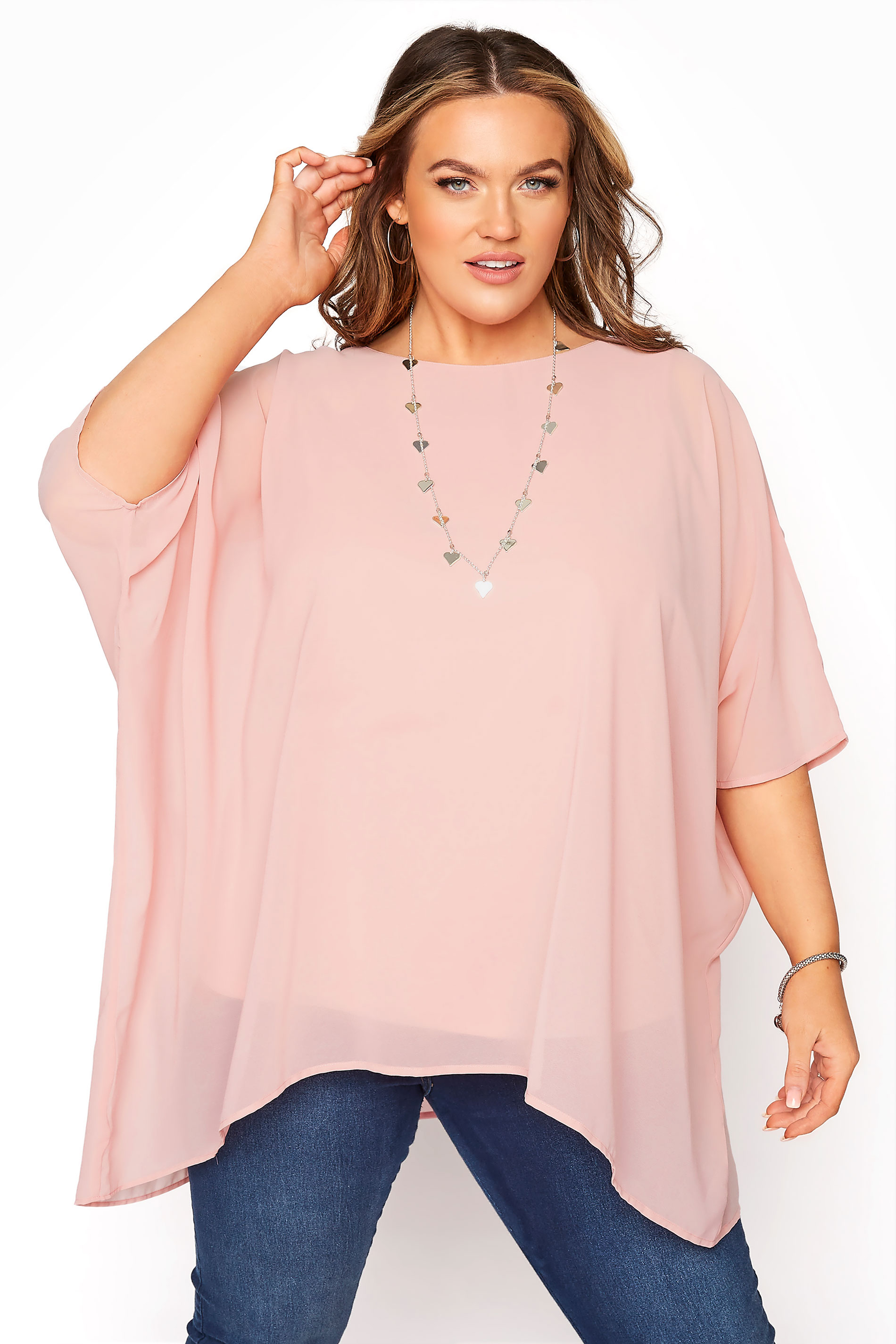 YOURS LONDON Pastel Pink Chiffon Cape 