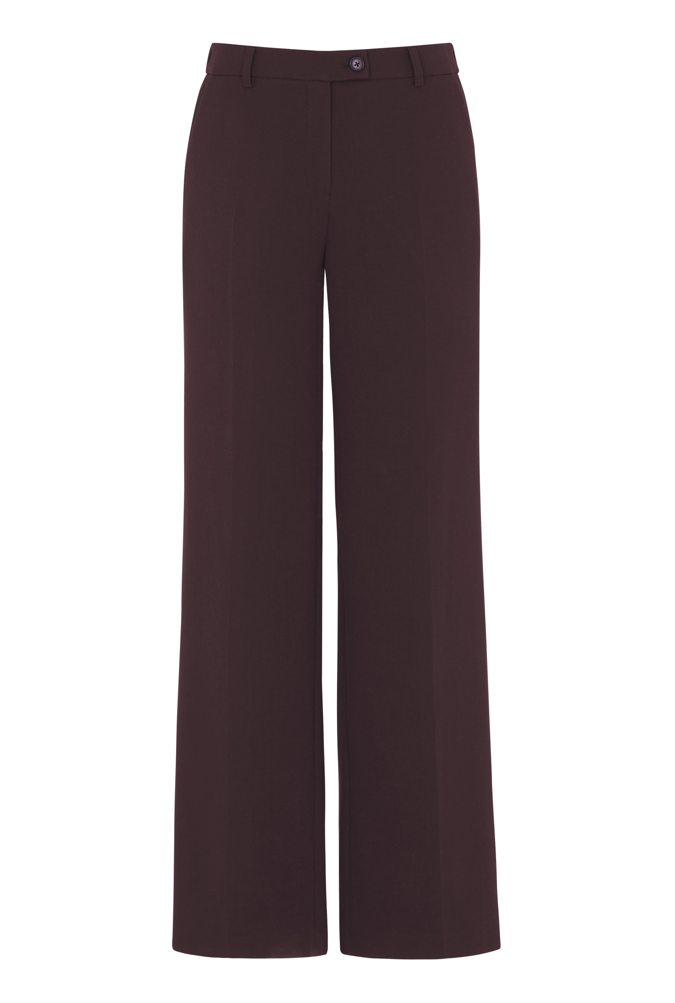 Burgundy Double Faced Wide Leg Trousers | Long Tall Sally