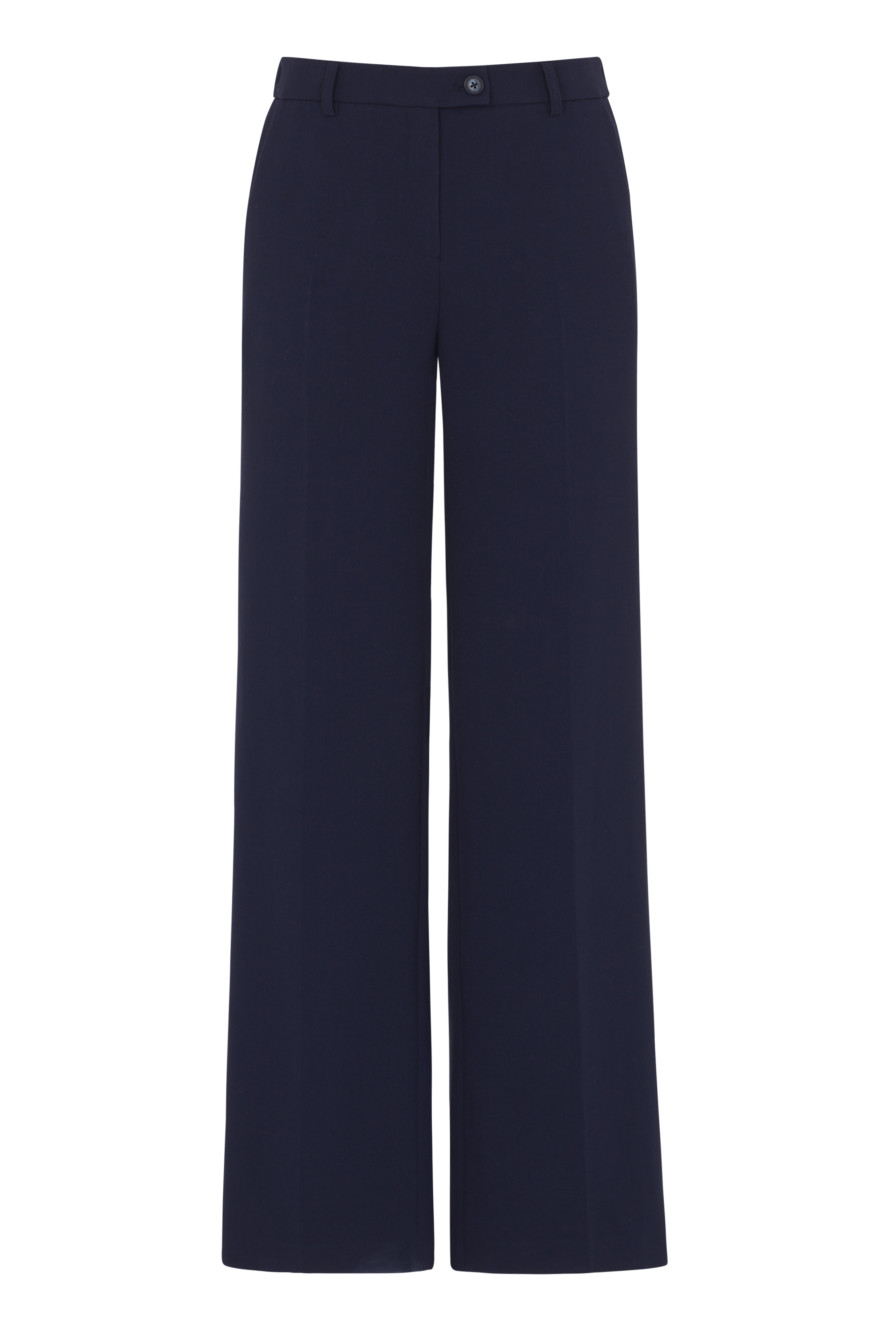 Navy Double Faced Wide Leg Trousers | Long Tall Sally