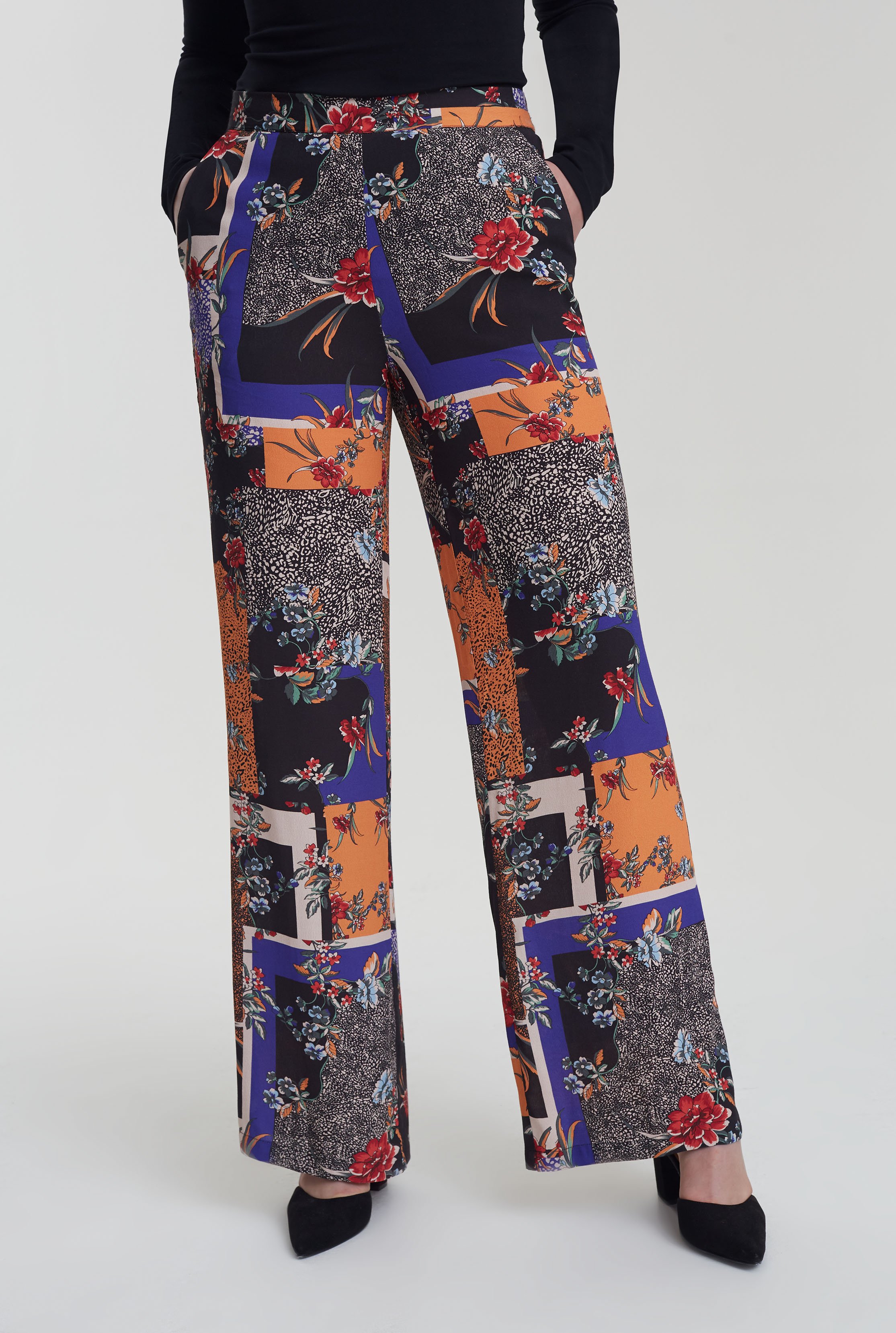 Mix Scarf Print Wide Leg Trouser | Long Tall Sally