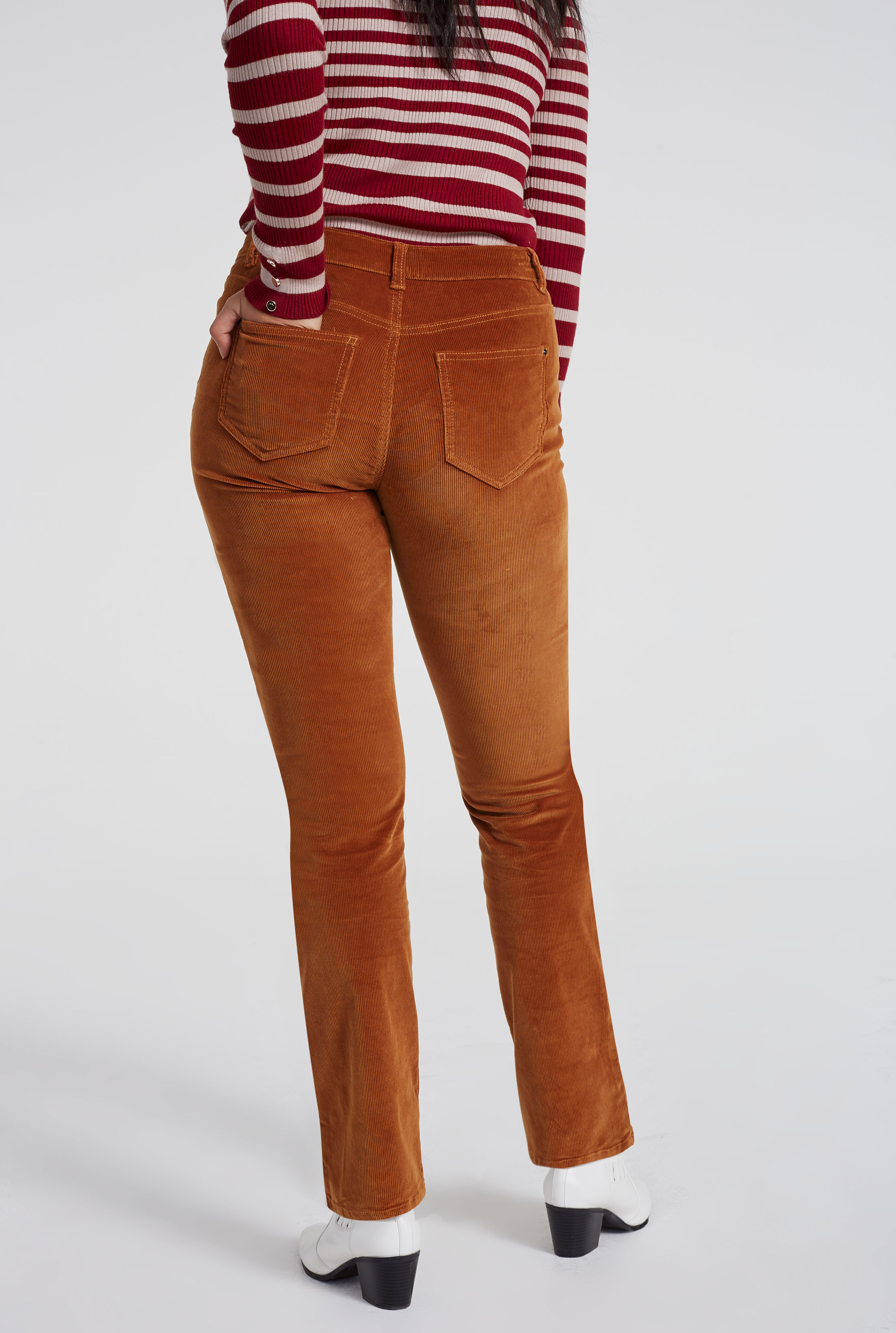 Tan Cord Straight Leg Trouser | Long Tall Sally