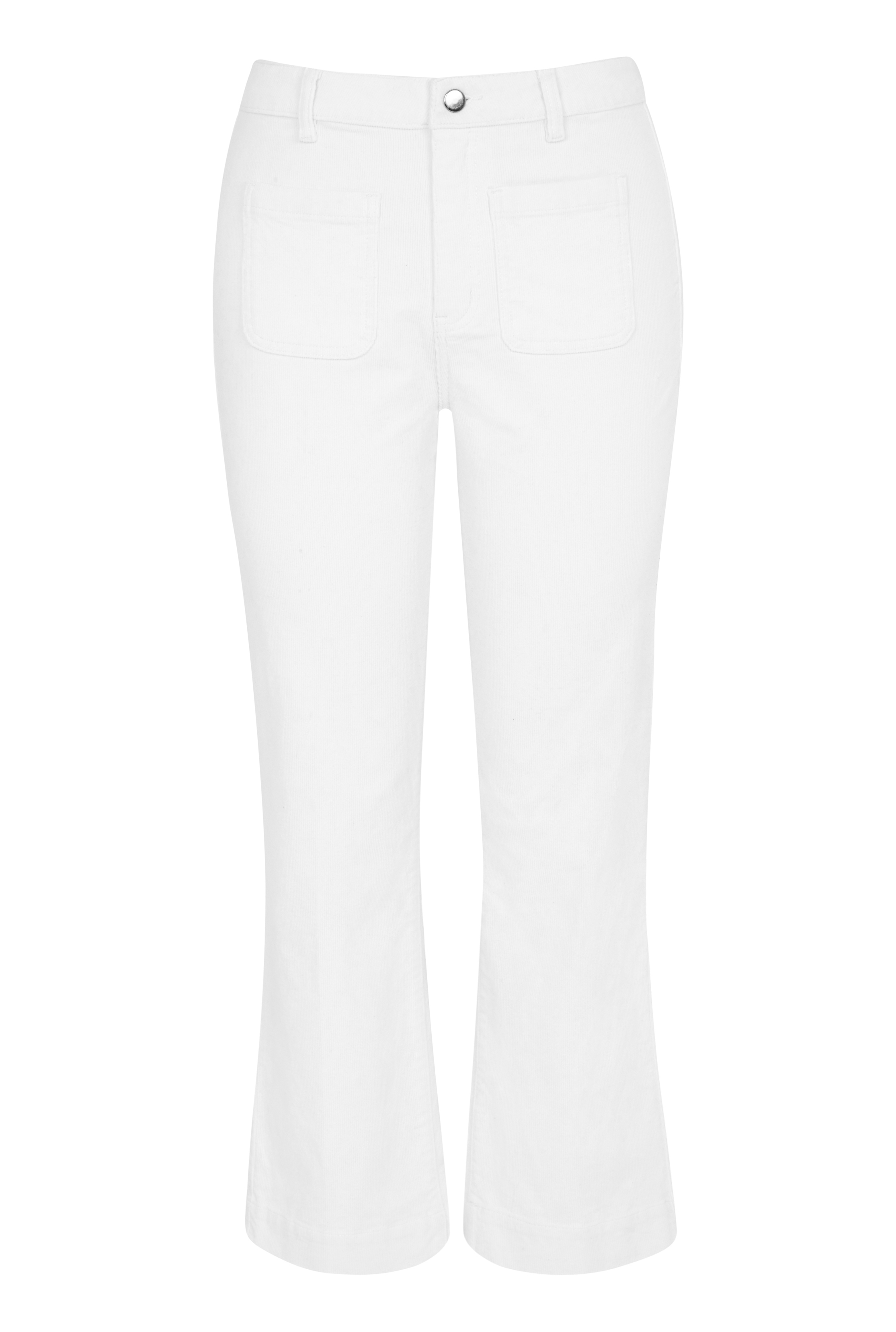 Cream Cord Flare Ankle Length Trousers | Long Tall Sally