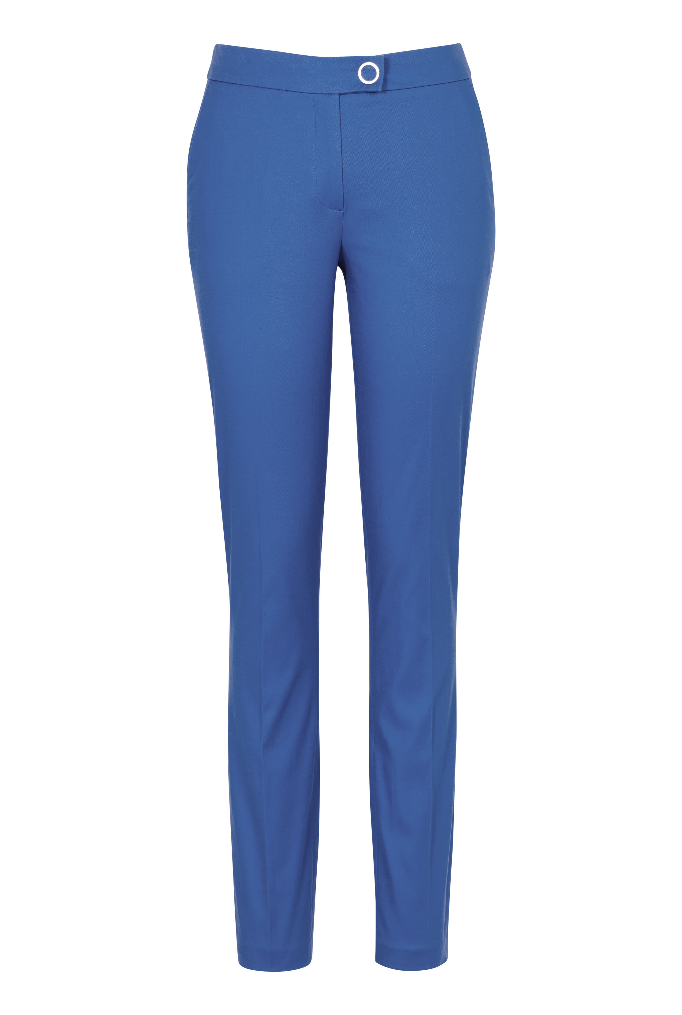 Blue Cotton Sateen Slim Leg Trouser | Long Tall Sally