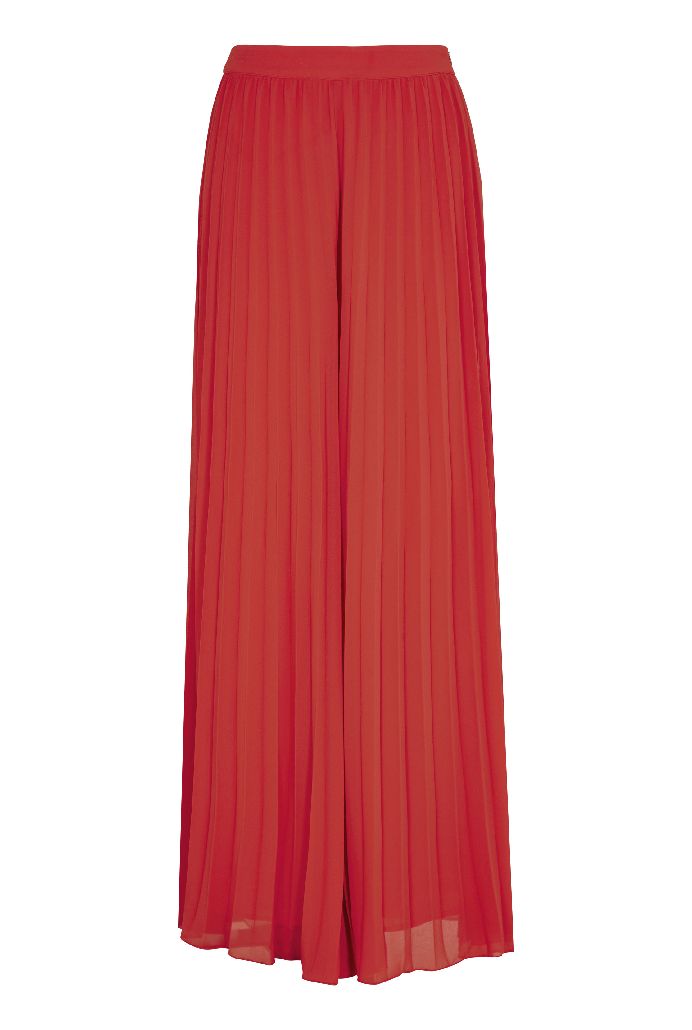 Red Pleated Wide Leg Trousers | Long Tall Sally