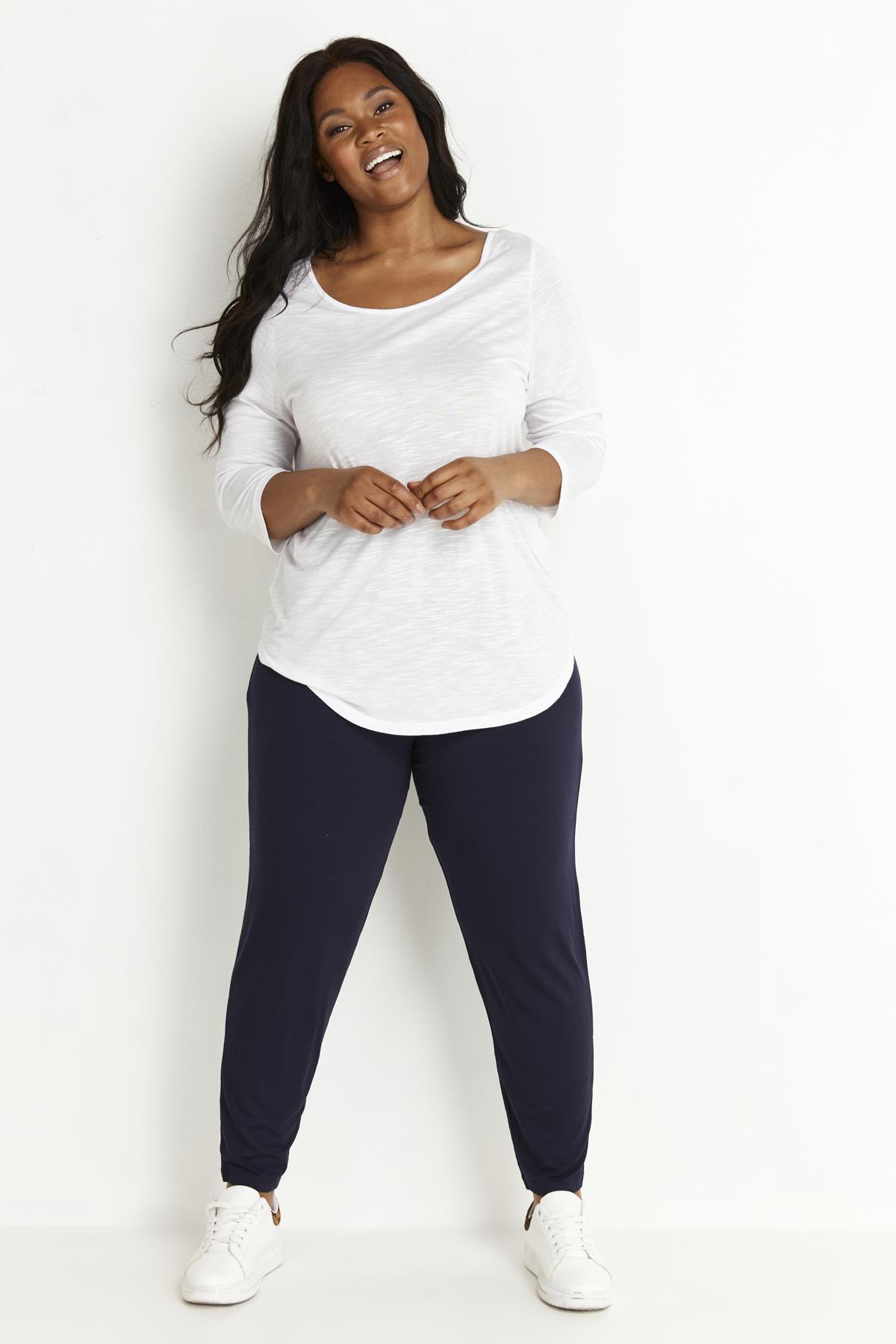 Plus Size Jersey Tapered Trouser Navy 3
