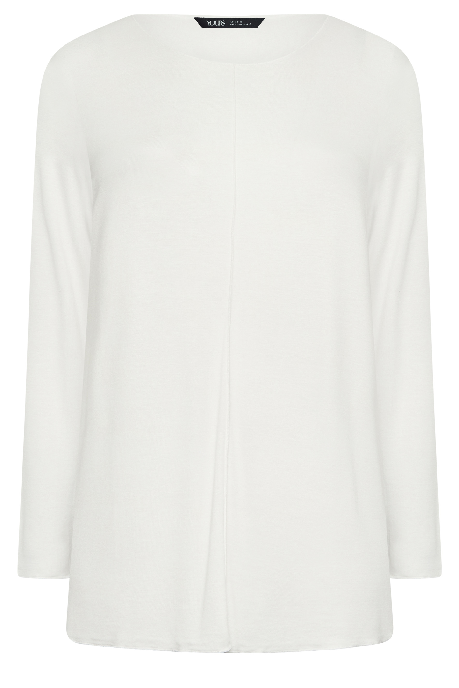 YOURS Curve Plus Size White Front Seam Top