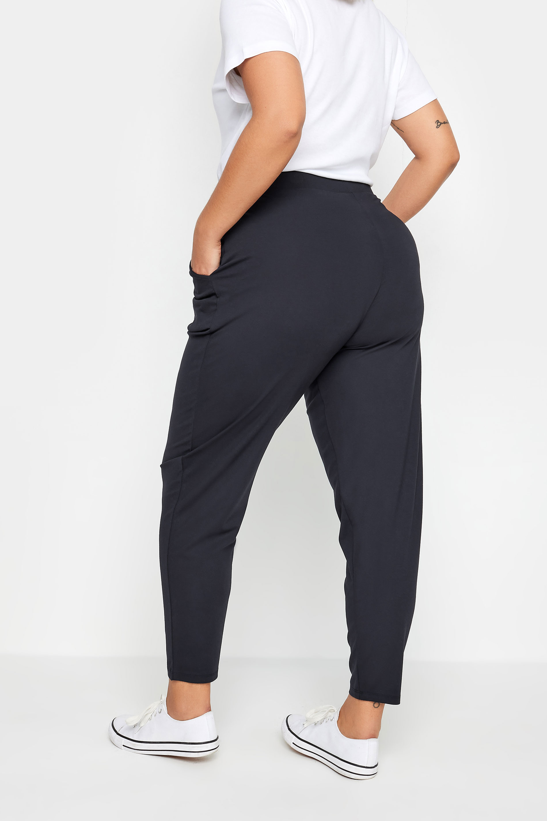 YOURS Plus Size Navy Blue Stretch Joggers | Yours Clothing 3