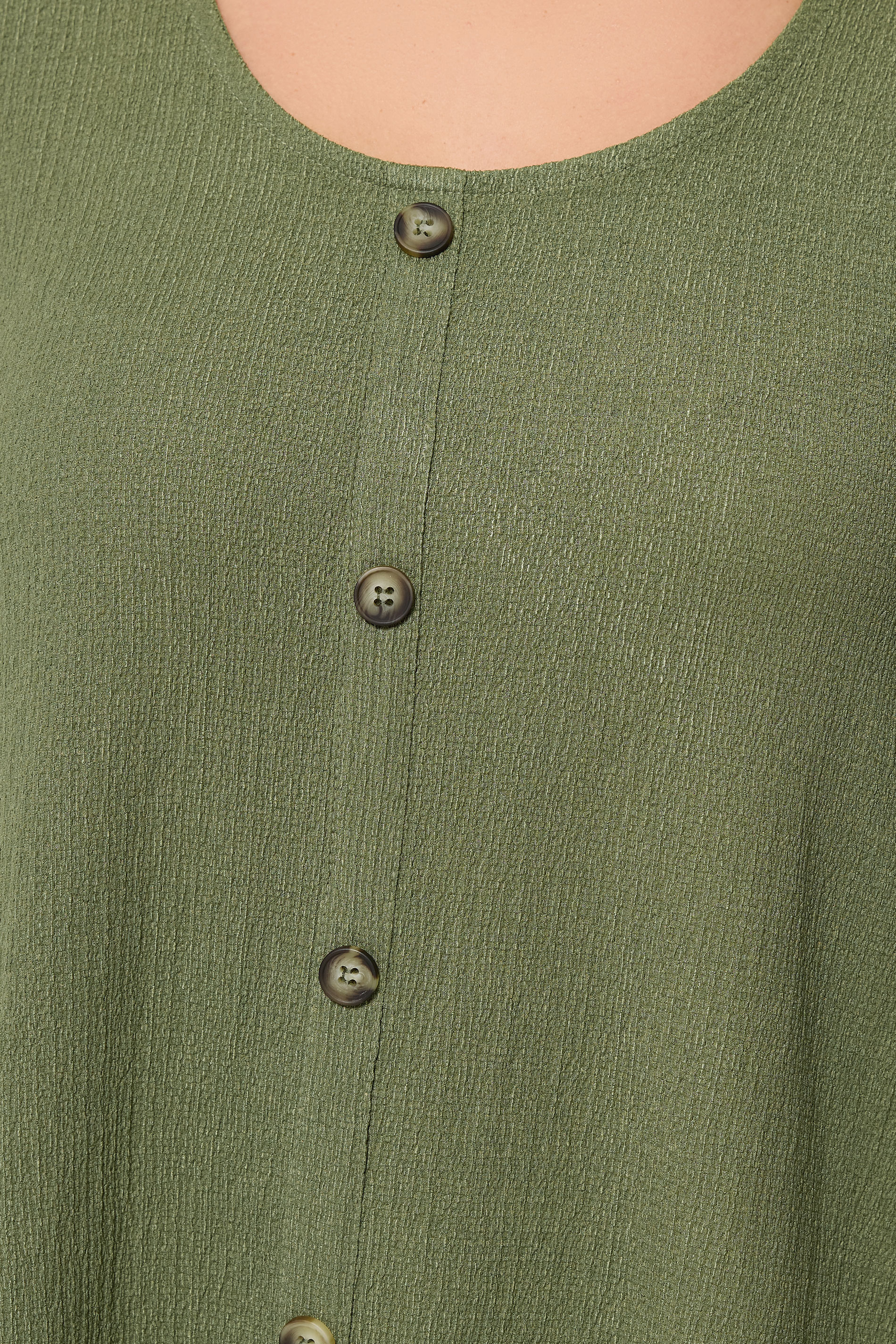 YOURS Plus Size Olive Green Crinkle T-Shirt | Yours Clothing 4