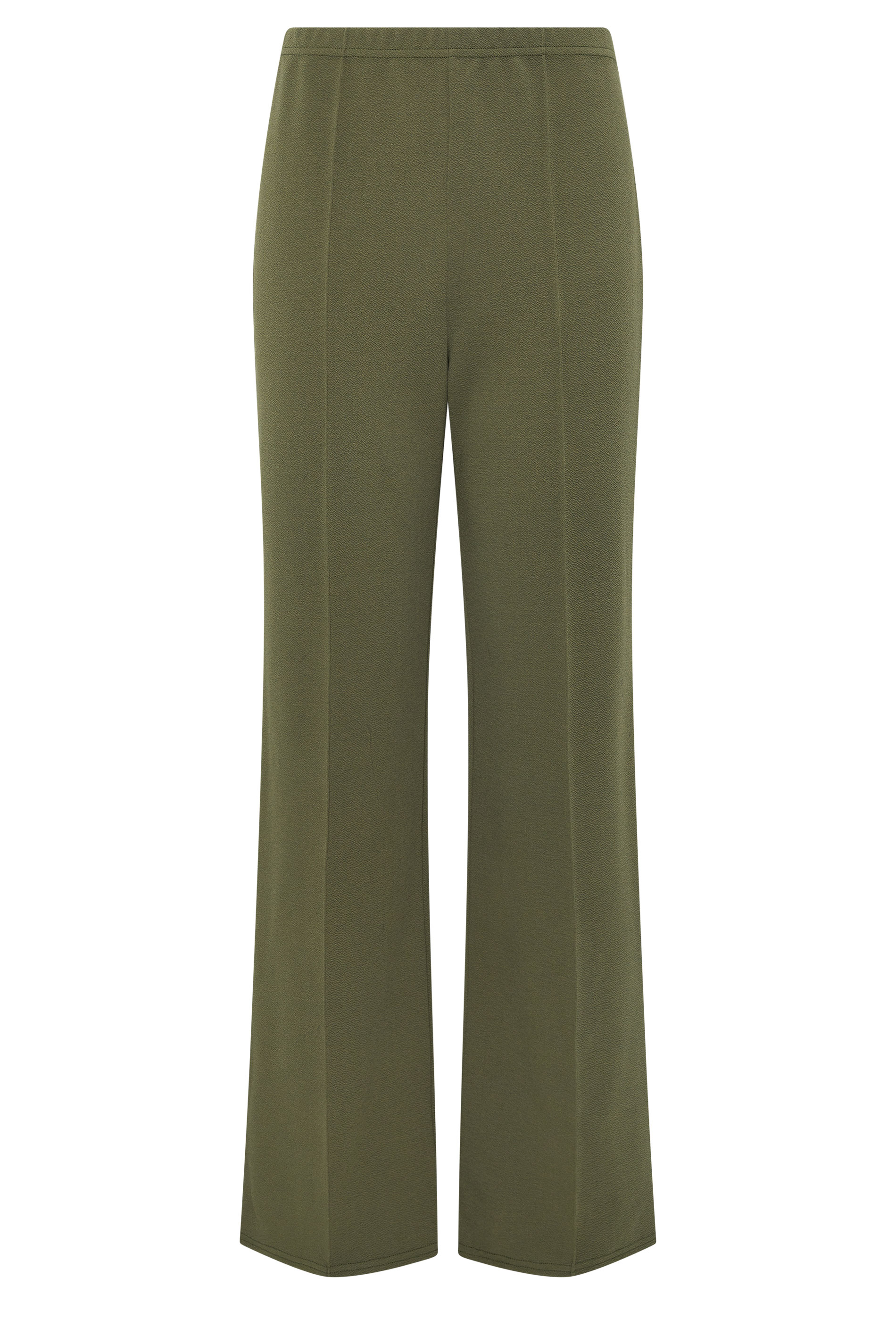 LTS Tall Women's Khaki Green Textured Pleated Wide Leg Trousers | Long Tall Sally 5