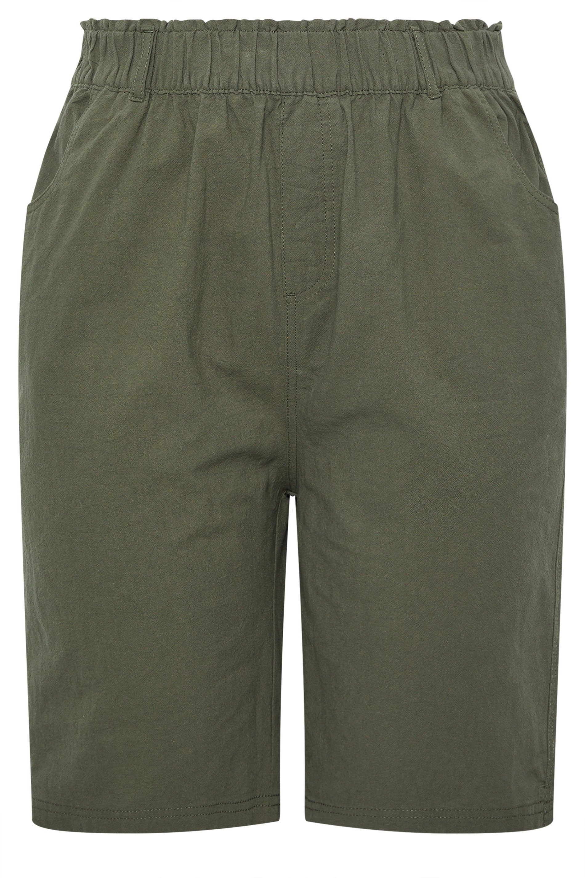 YOURSET 2 PACK Plus Size Black & Khaki Green Cool Cotton Shorts | Yours Clothing 9