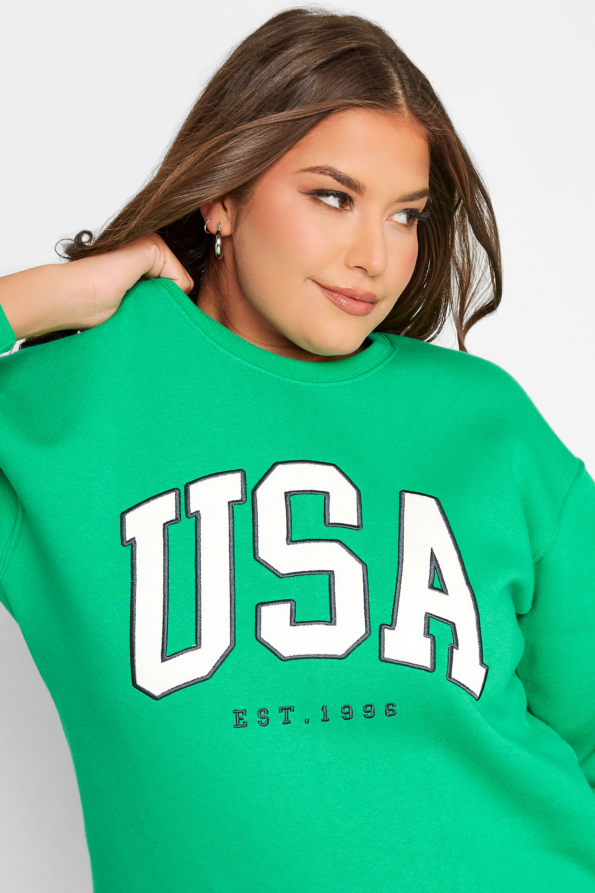 Plus Size Green 'USA' Slogan Yours