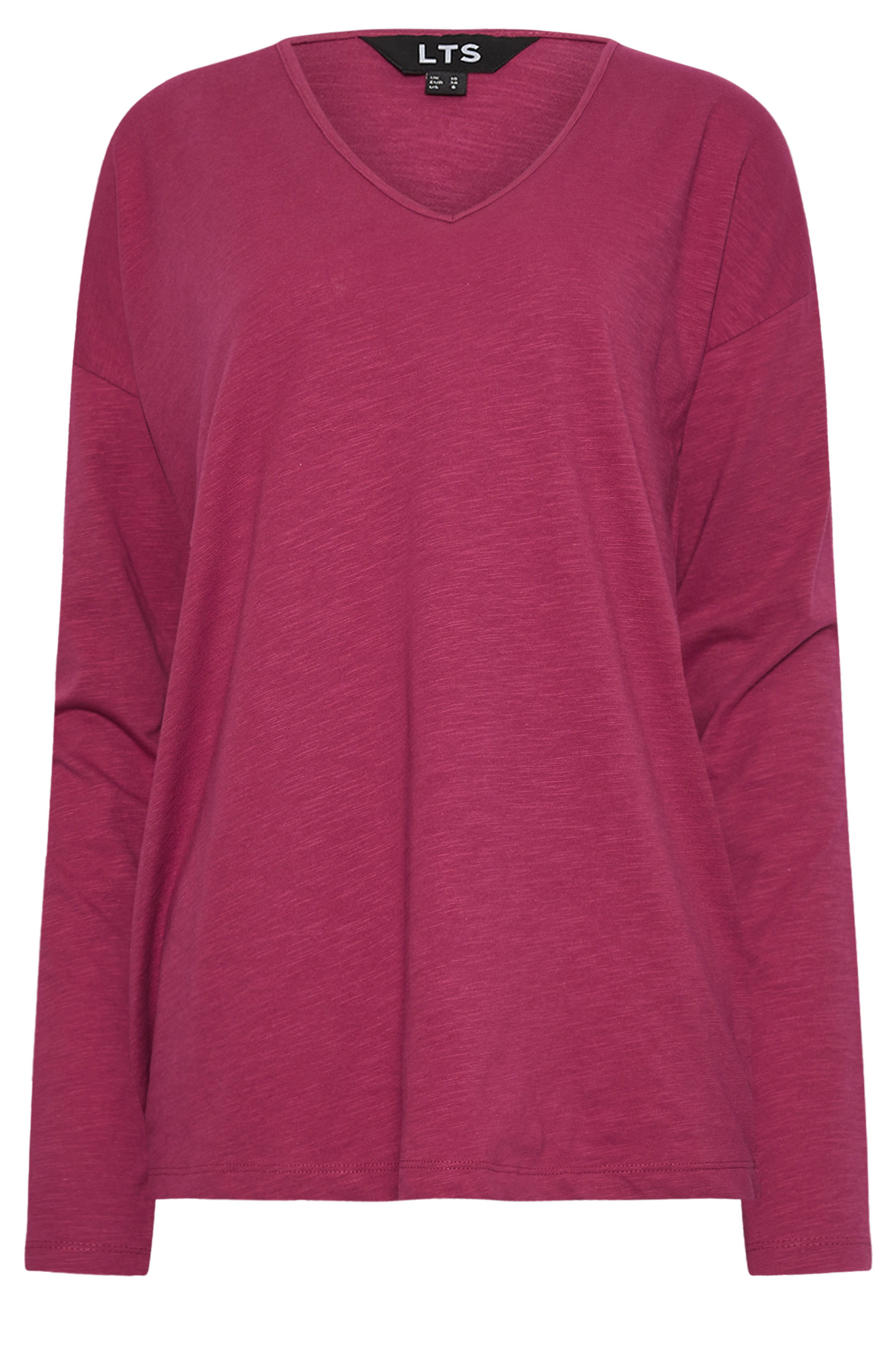 LTS Tall Women's 2 Pack Pink & Blue V-Neck Long Sleeve Cotton T-Shirts | Long Tall Sally 7