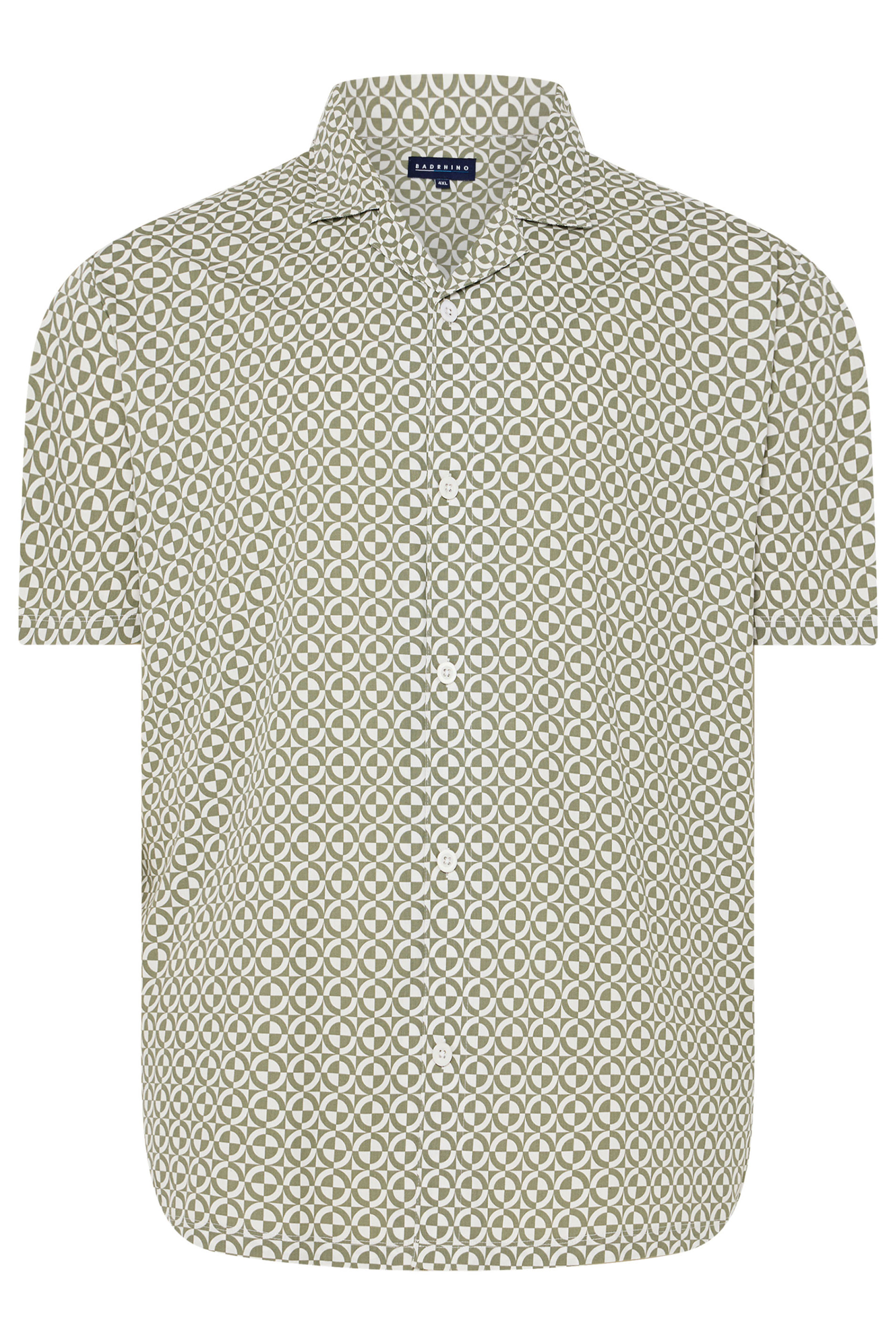 BadRhino Big & Tall Green Geometric Poplin Shirt | BadRhino 7