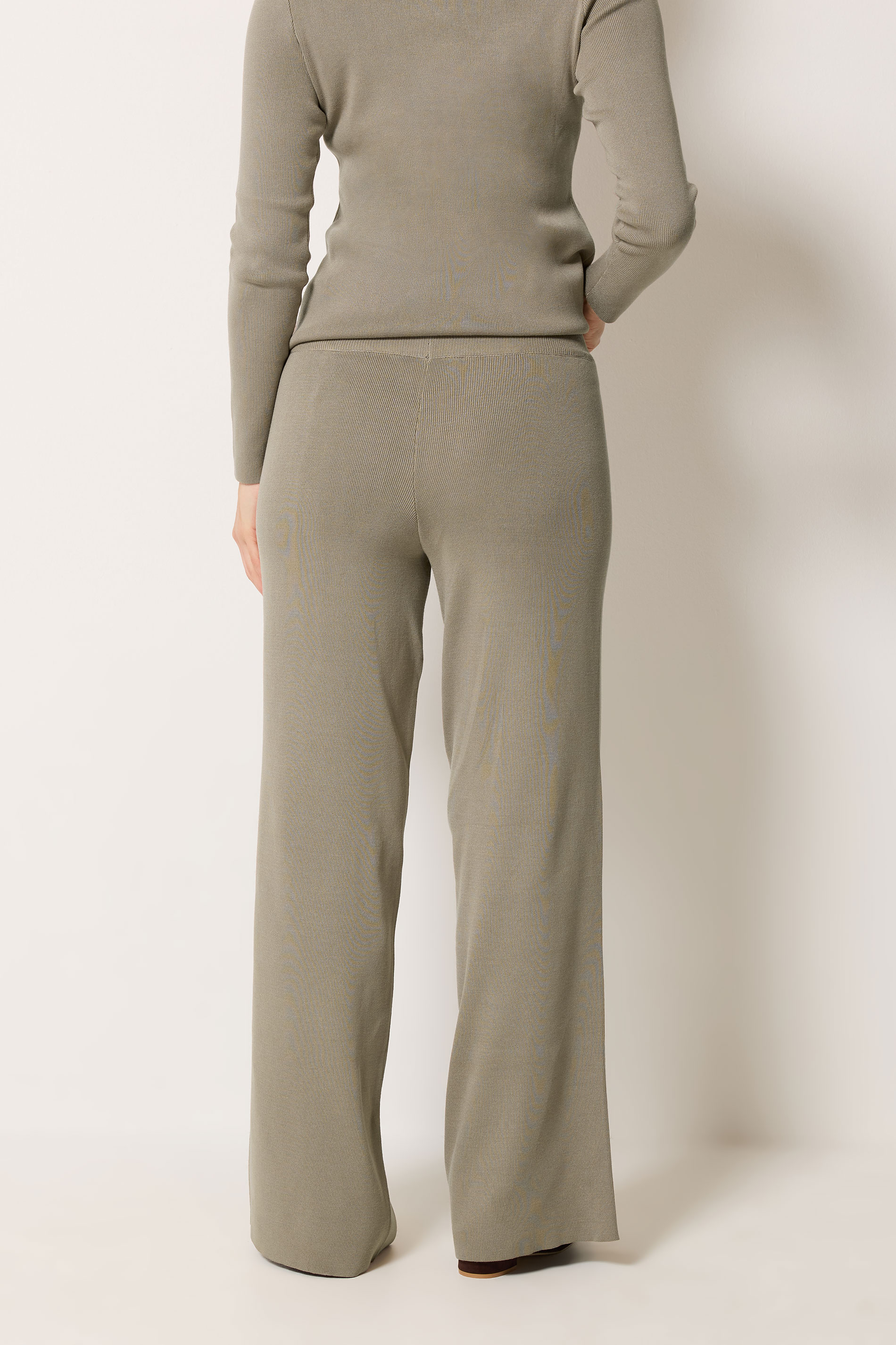 LTS Tall Women's Mocha Brown Knitted Wide Leg Trousers | Long Tall Sally 2