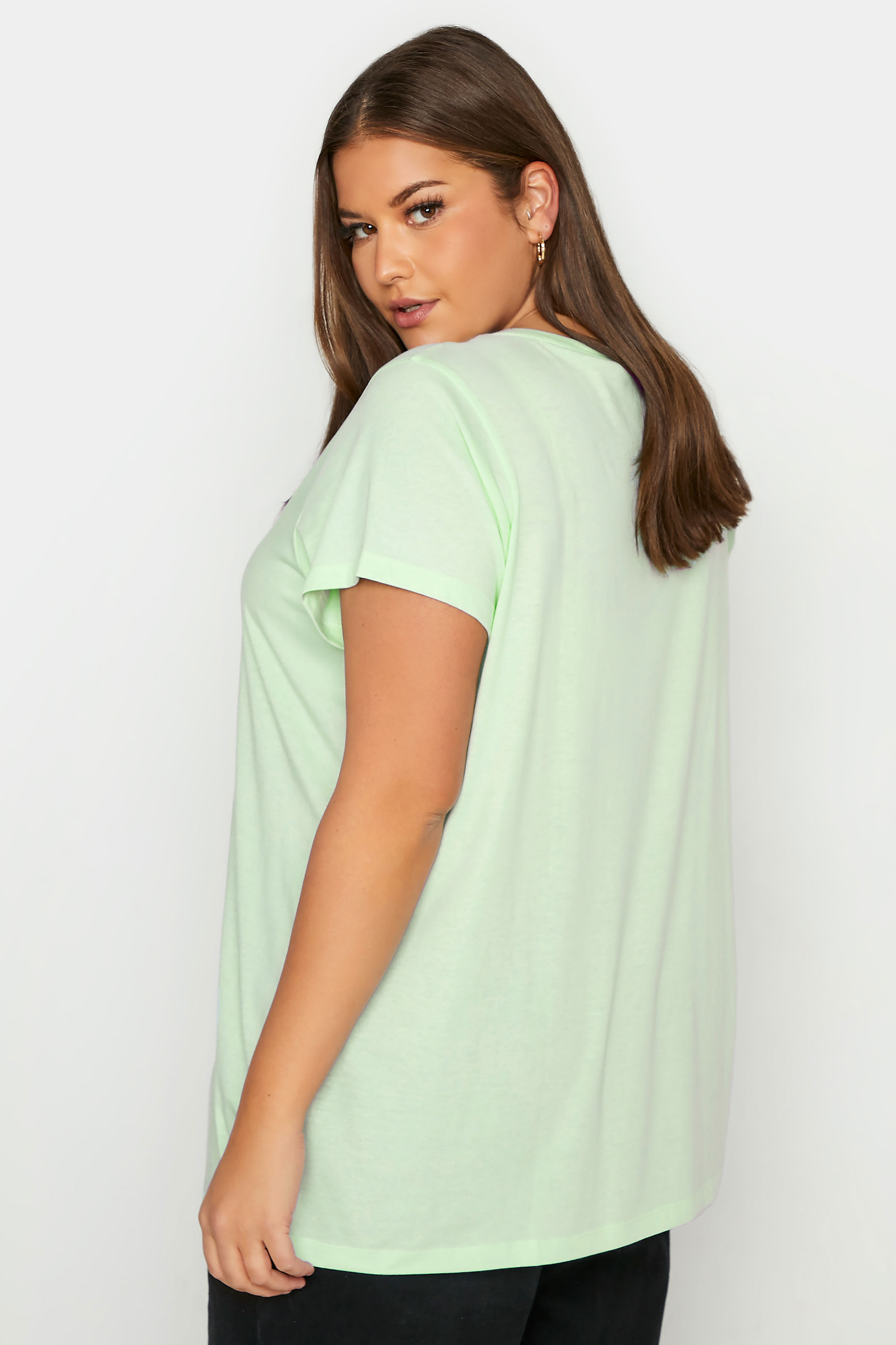 Grande taille  Tops Grande taille  T-Shirts Basiques & Débardeurs | T-Shirt Vert Citron en Jersey - GI63553