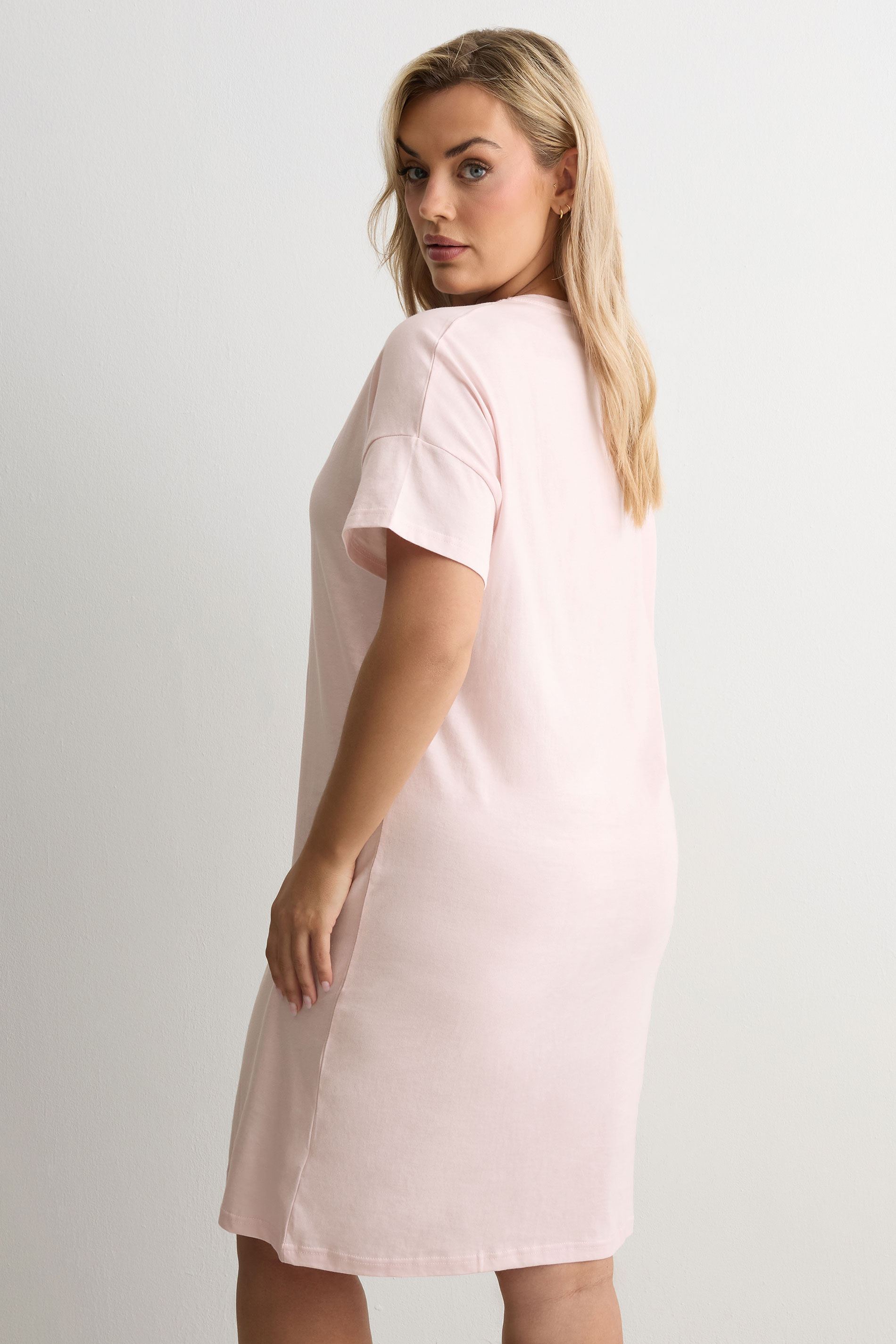 YOURS Plus Size Pink 'Matcha Lover' Sleep Tee Nightdress | Yours Clothing 2