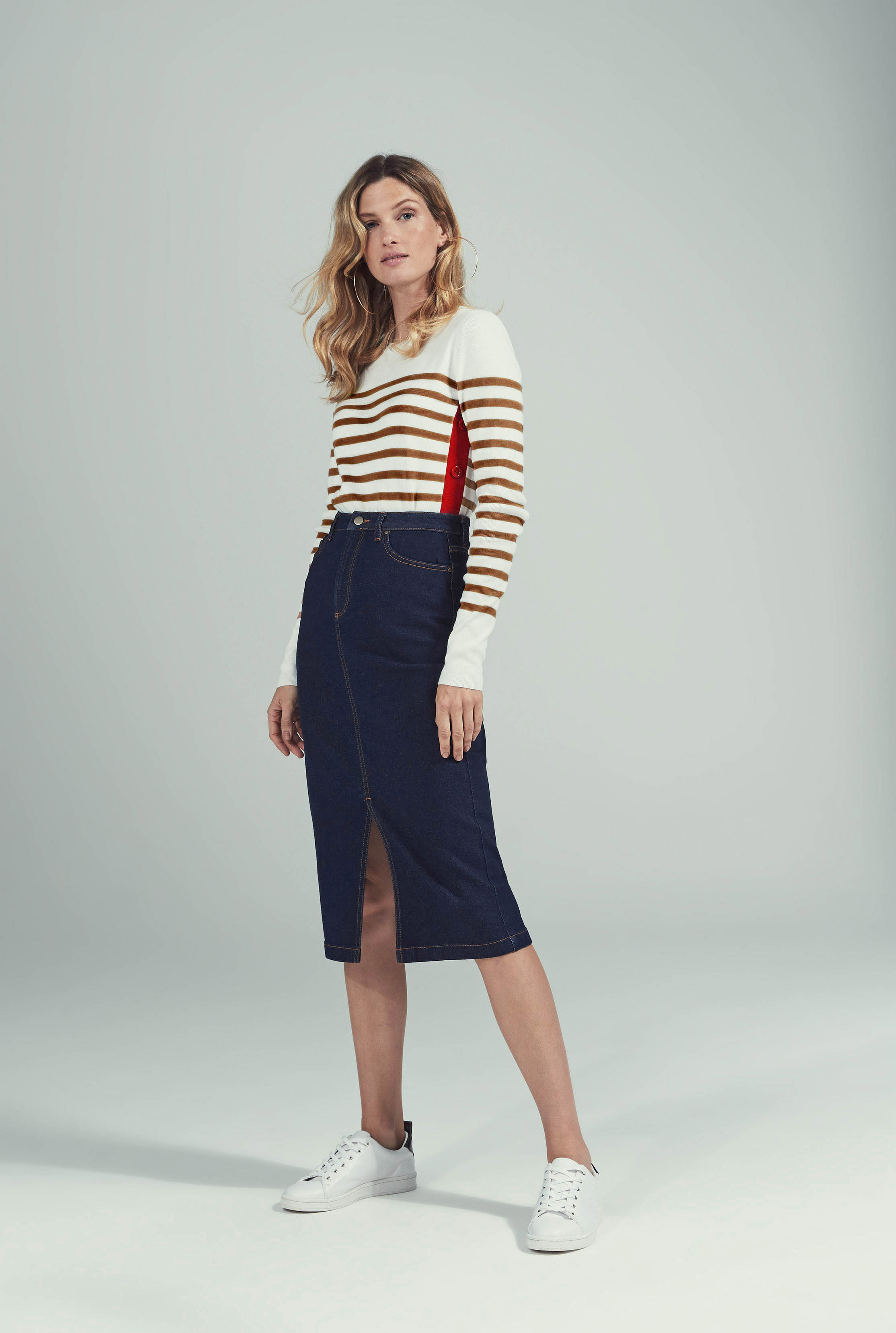Front Slit Denim Skirt | Long Tall Sally