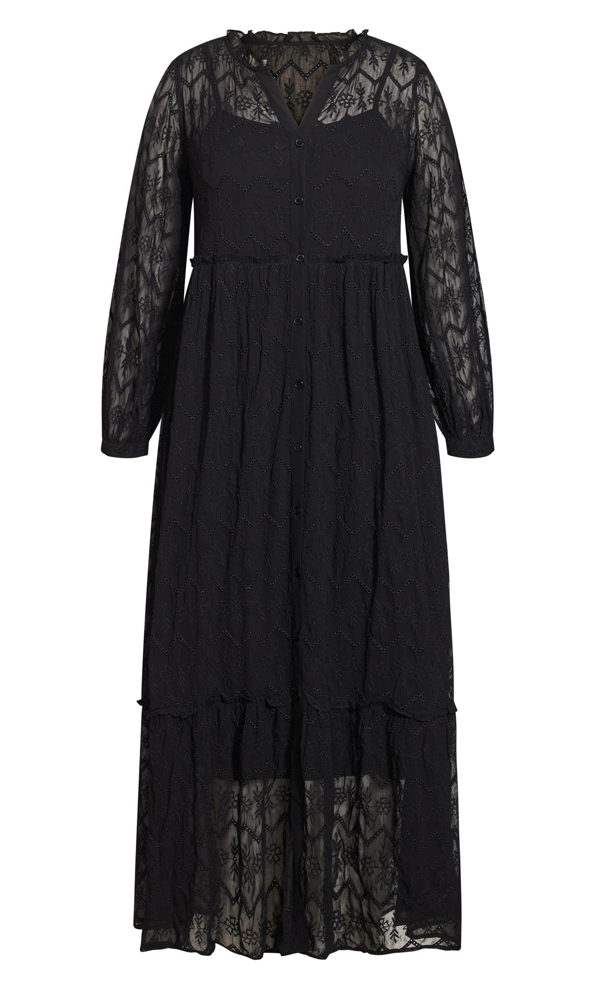 Tiered Black Maxi Dress 3