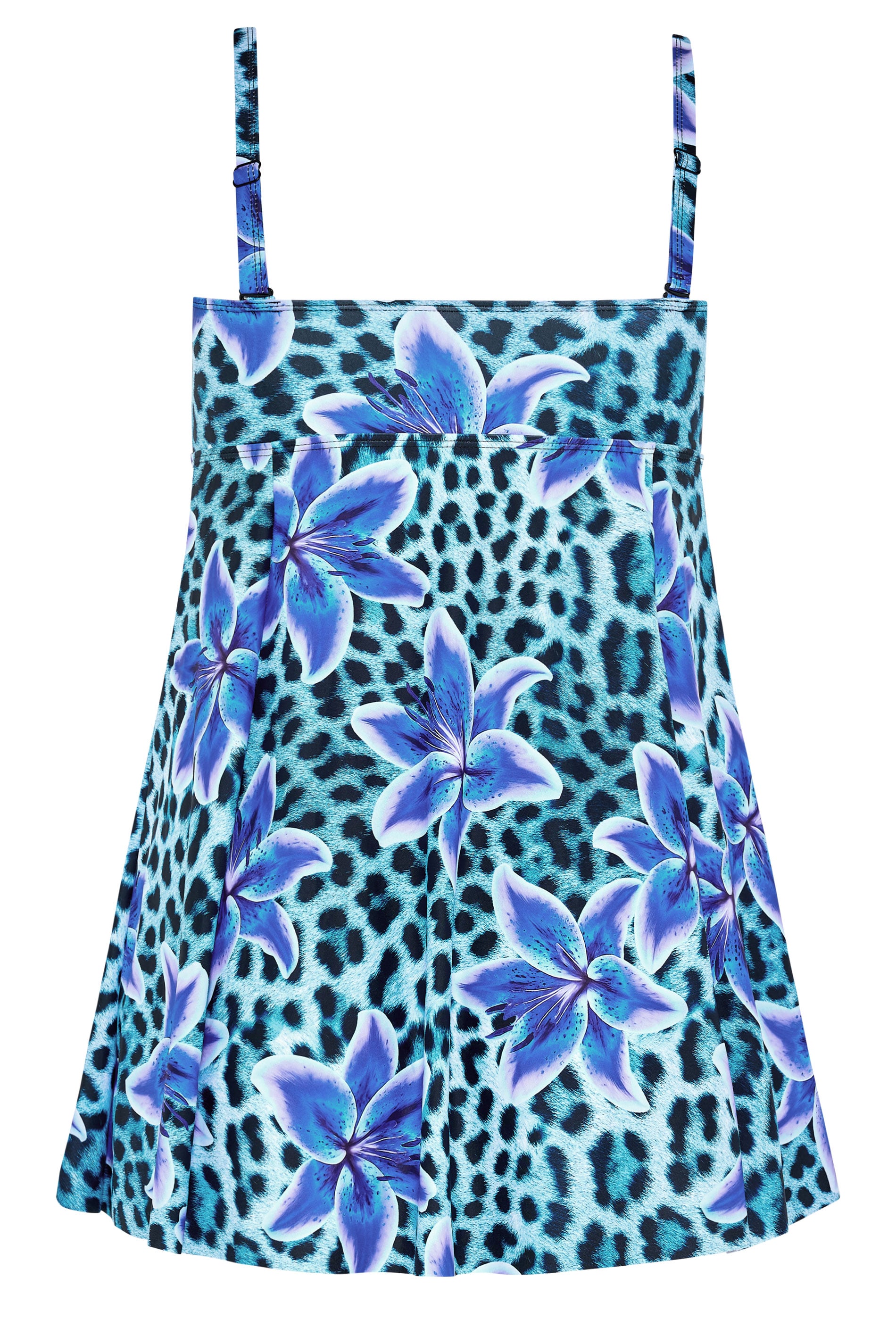 YOURS Plus Size Blue Animal Floral Tankini Top | Yours Clothing 8