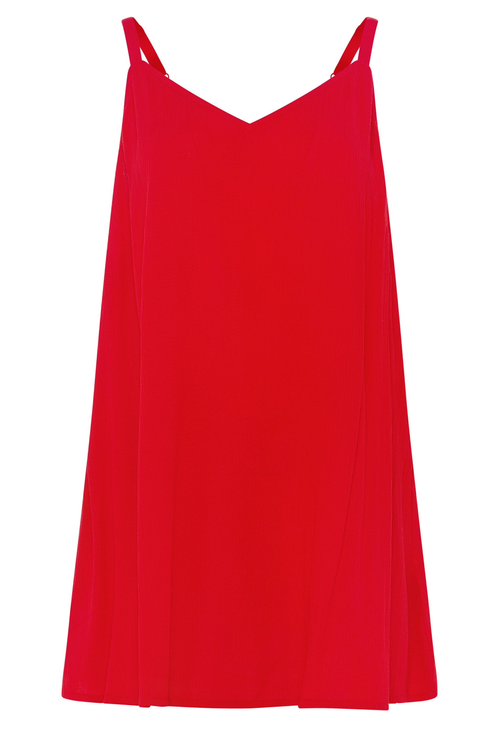 YOURS Plus Size Red Crinkle Swing Cami Top | Yours Clothing 5