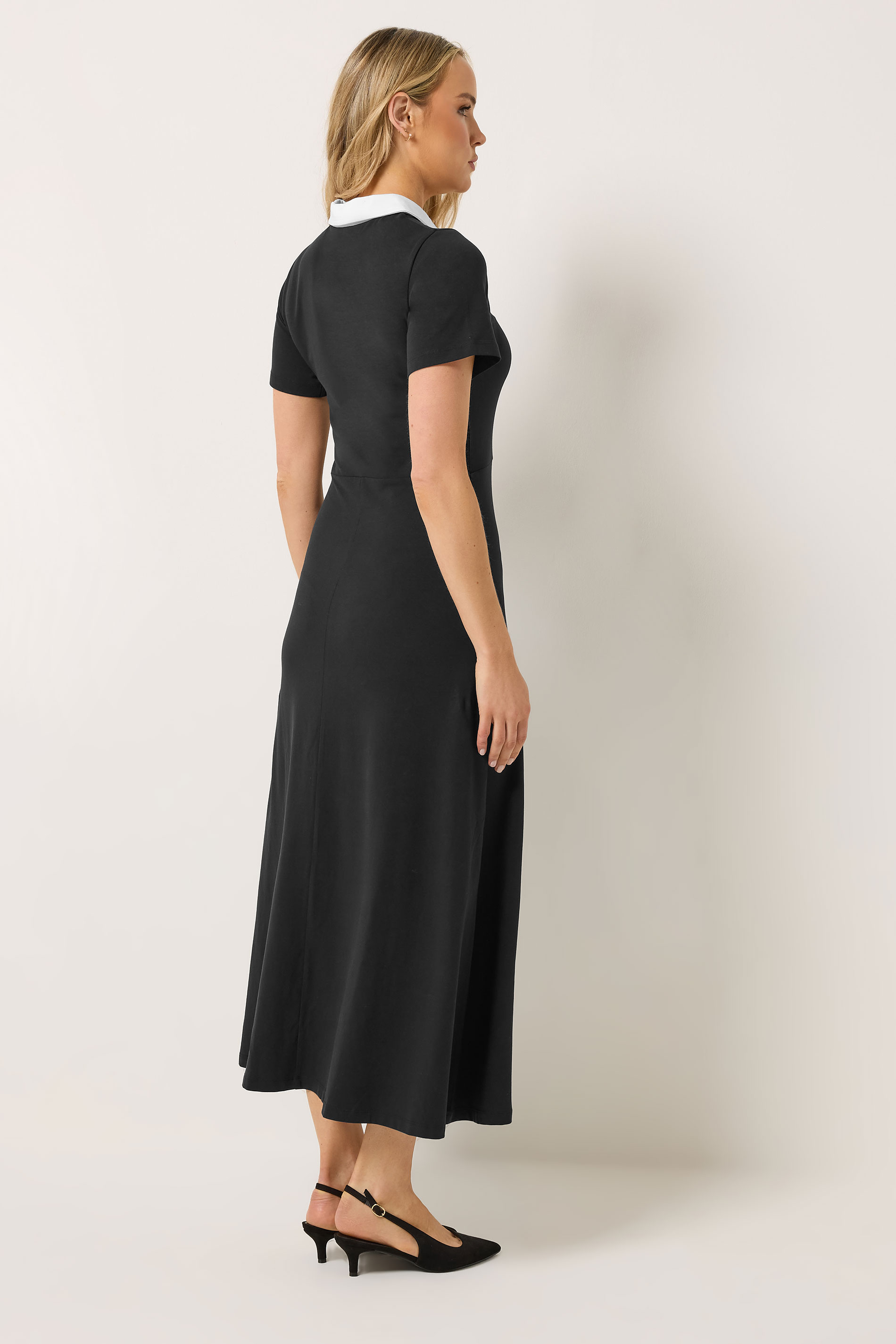 LTS Tall Women's Black Polo Shirt Midi Dress | Long Tall Sally 2