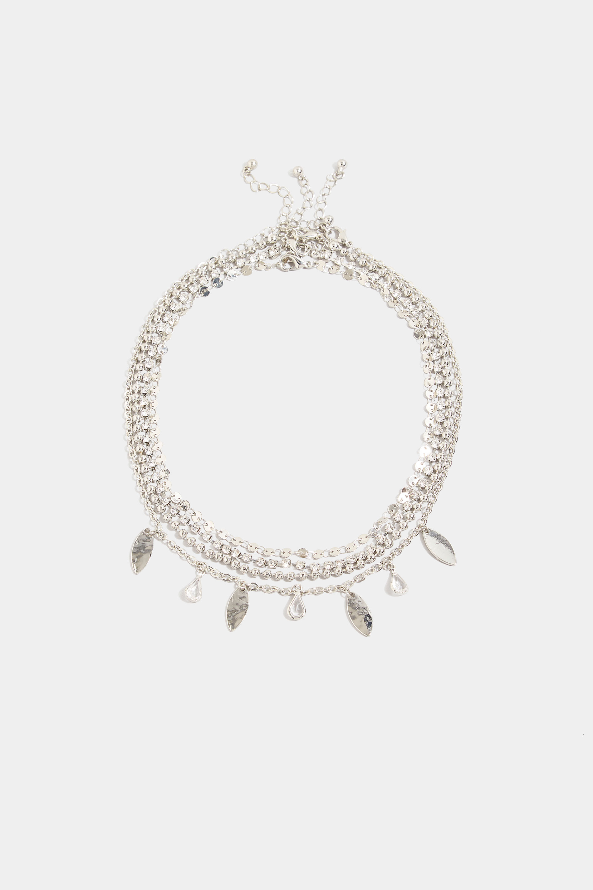4 PACK Silver Tone Diamante Charm Choker Necklaces_A.jpg