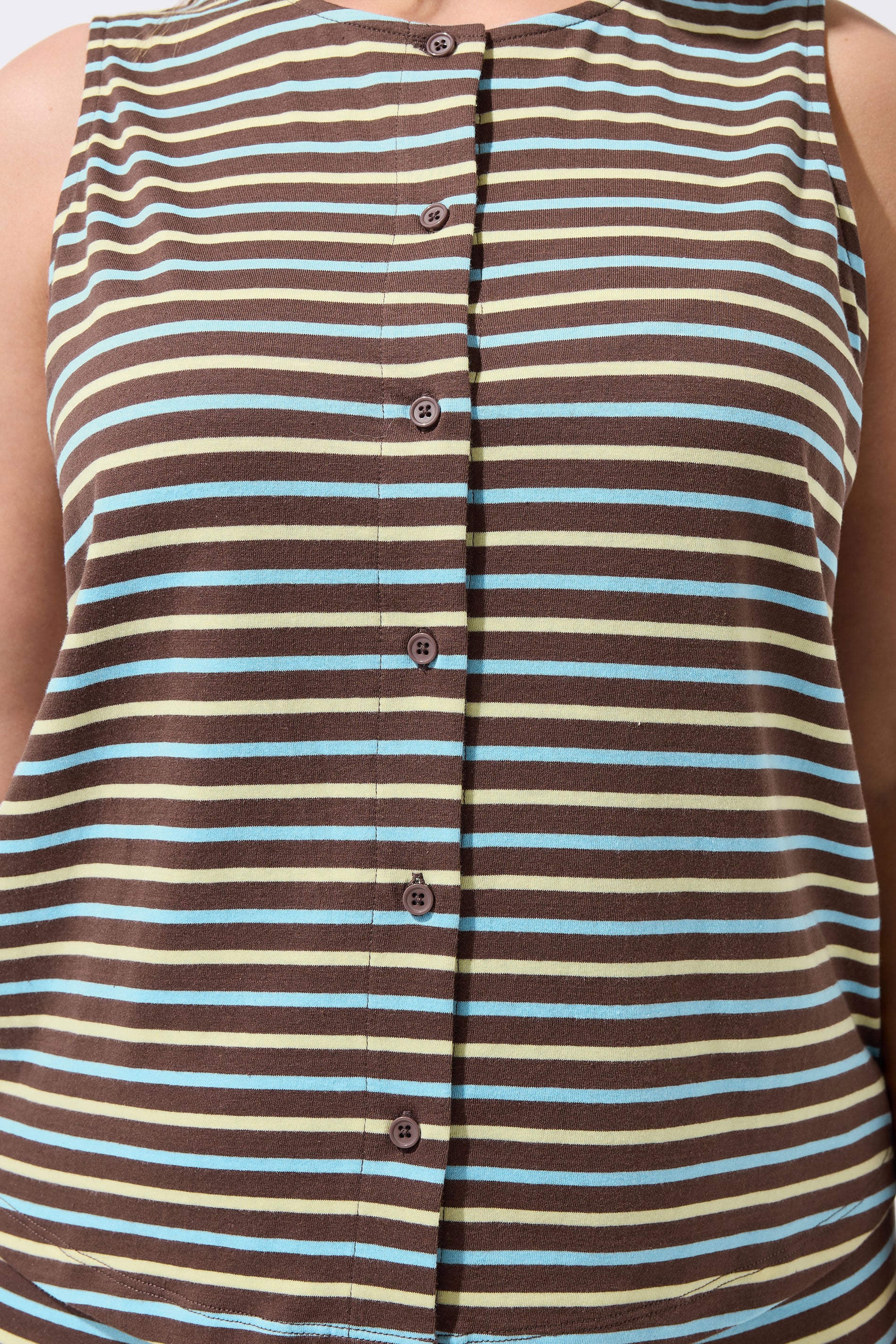 LIMITED COLLECTION Plus Size Brown Stripe Button Waistcoat | Yours Clothing 4