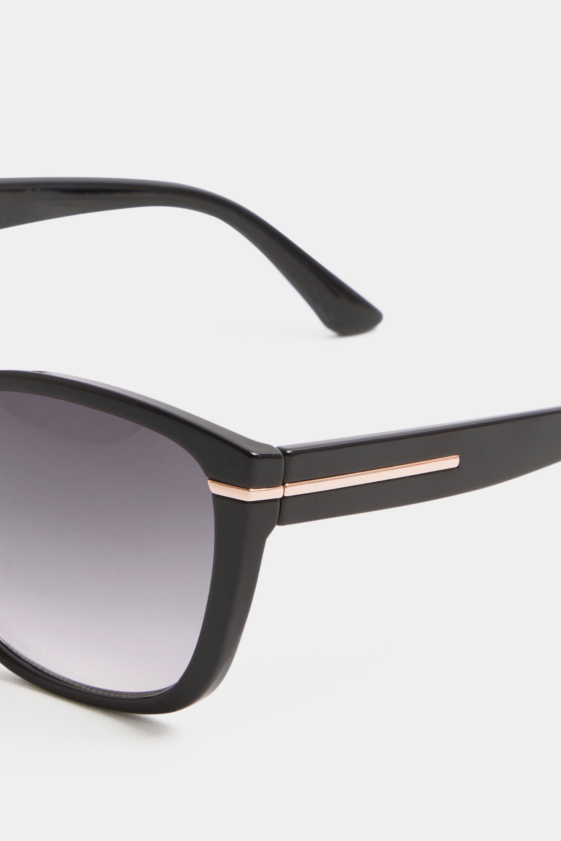 Black Metal Arm Detail Sunglasses | Yours Clothing 4
