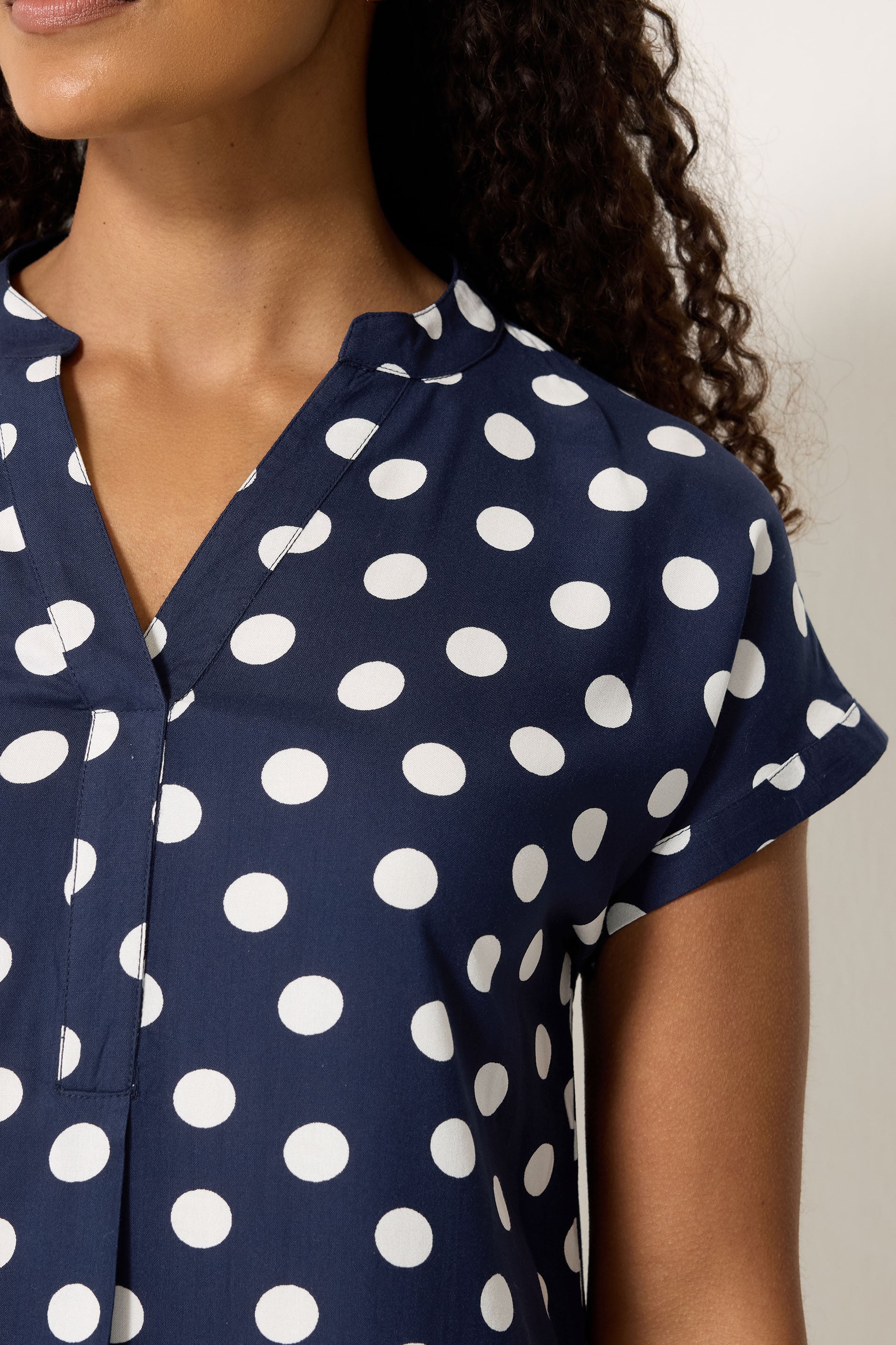 M&Co Navy Blue Polka Dot Beach Dress | M&Co 4