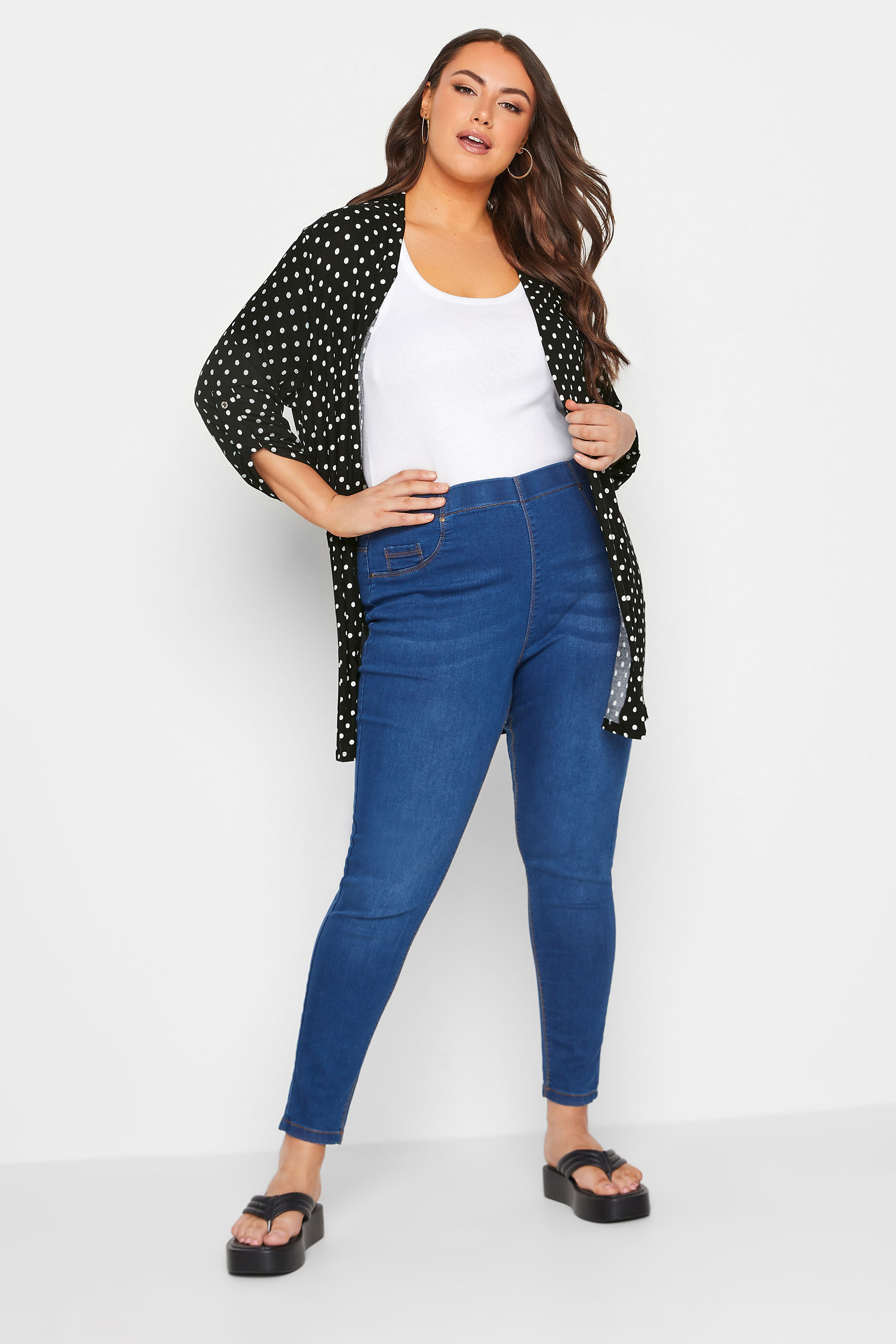 YOURS Curve Plus Size Black Polka Dot Cardigan | Yours Clothing  2