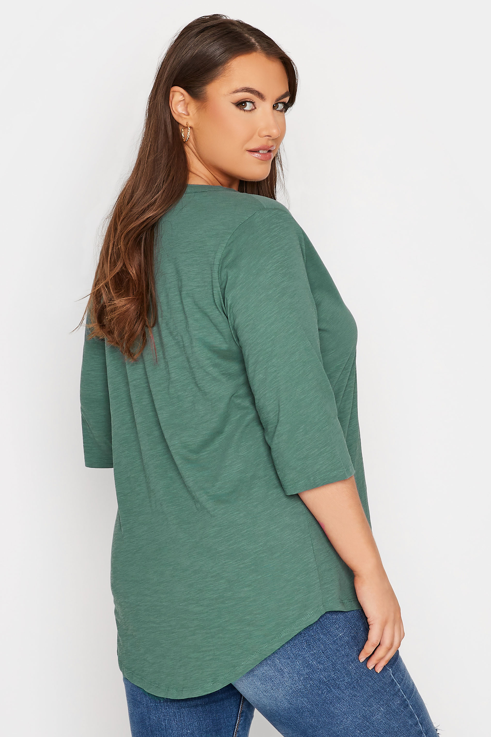 Grande taille  Tops Grande taille  Tops Casual | YOURS FOR GOOD - Top Vert Pastel Volanté - XO22633