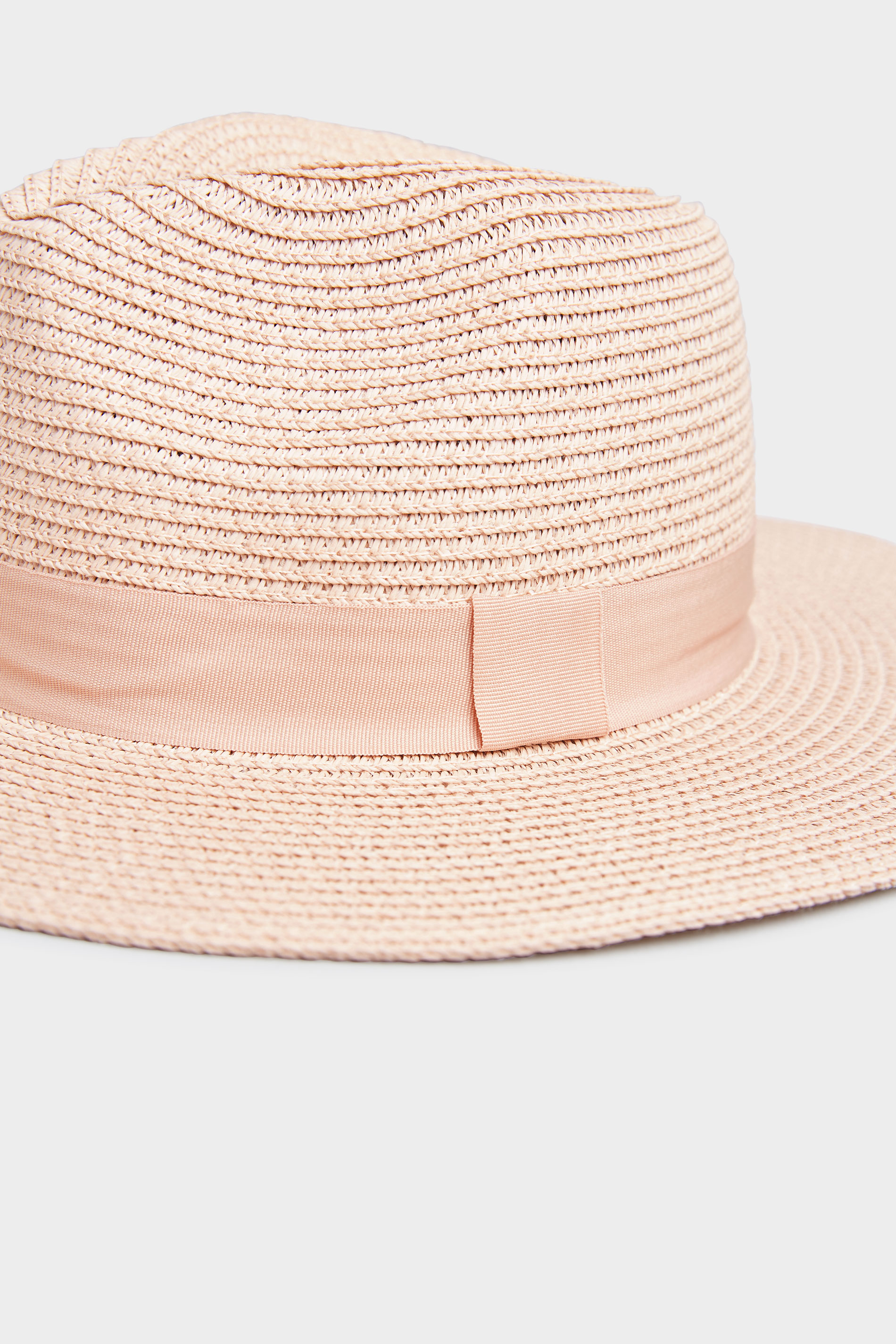 Plus Size Pink Straw Fedora Hat | Yours Clothing