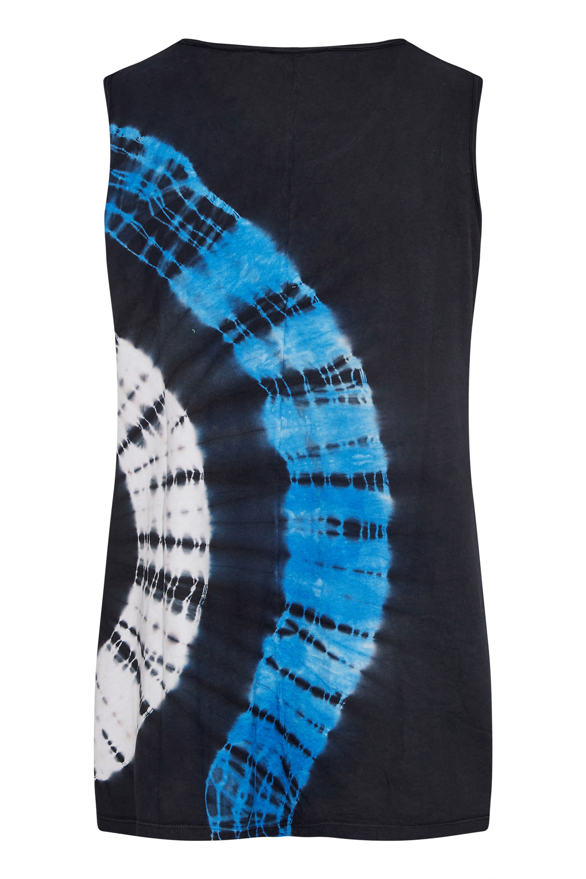 Grande taille  Tops Grande taille  Tops Jersey | Débardeur Noir et Bleu Long Tie & Dye Cercle - DF84877