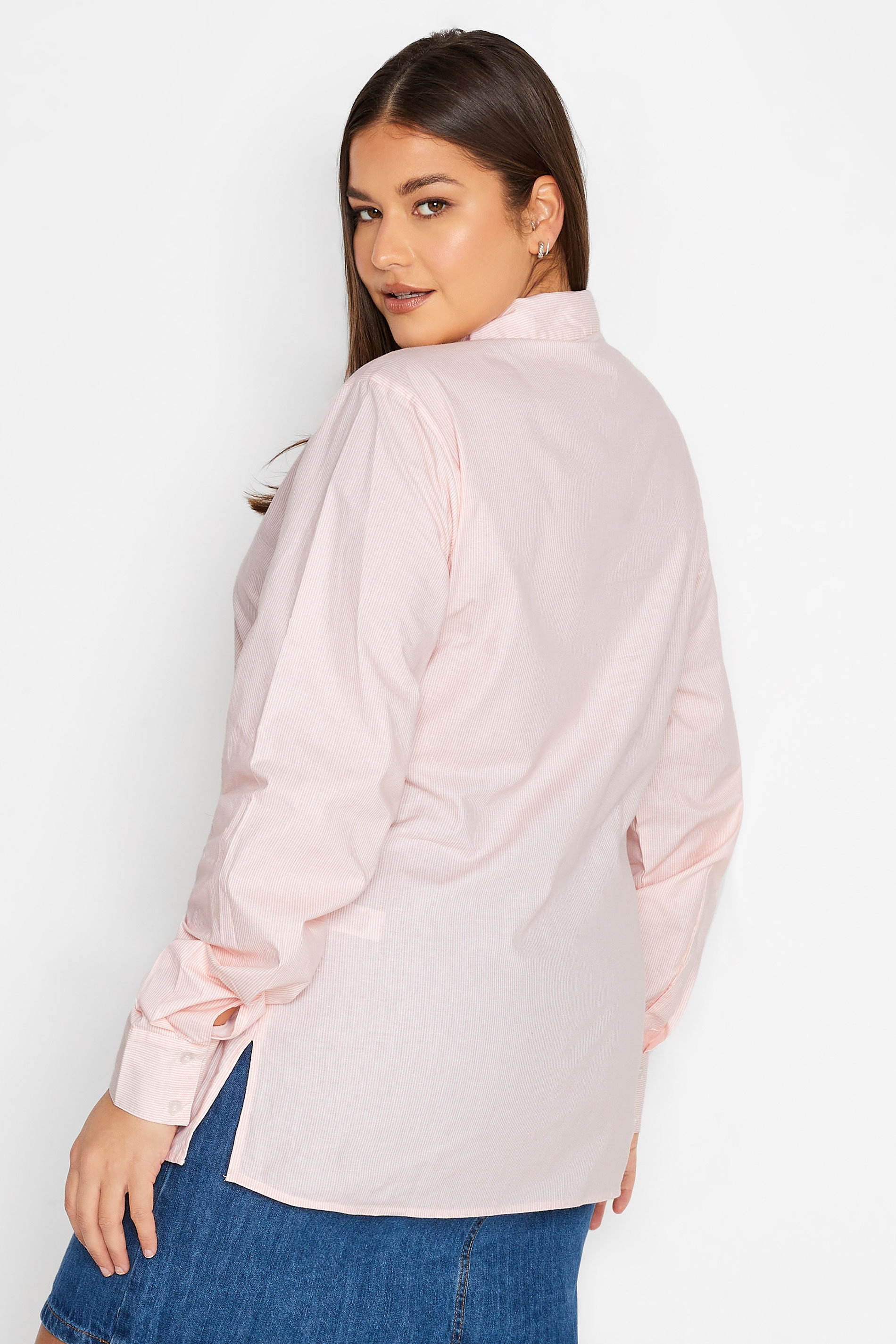 LTS Tall Women's Pink Stripe Fitted Shirt | Long Tall Sally 3