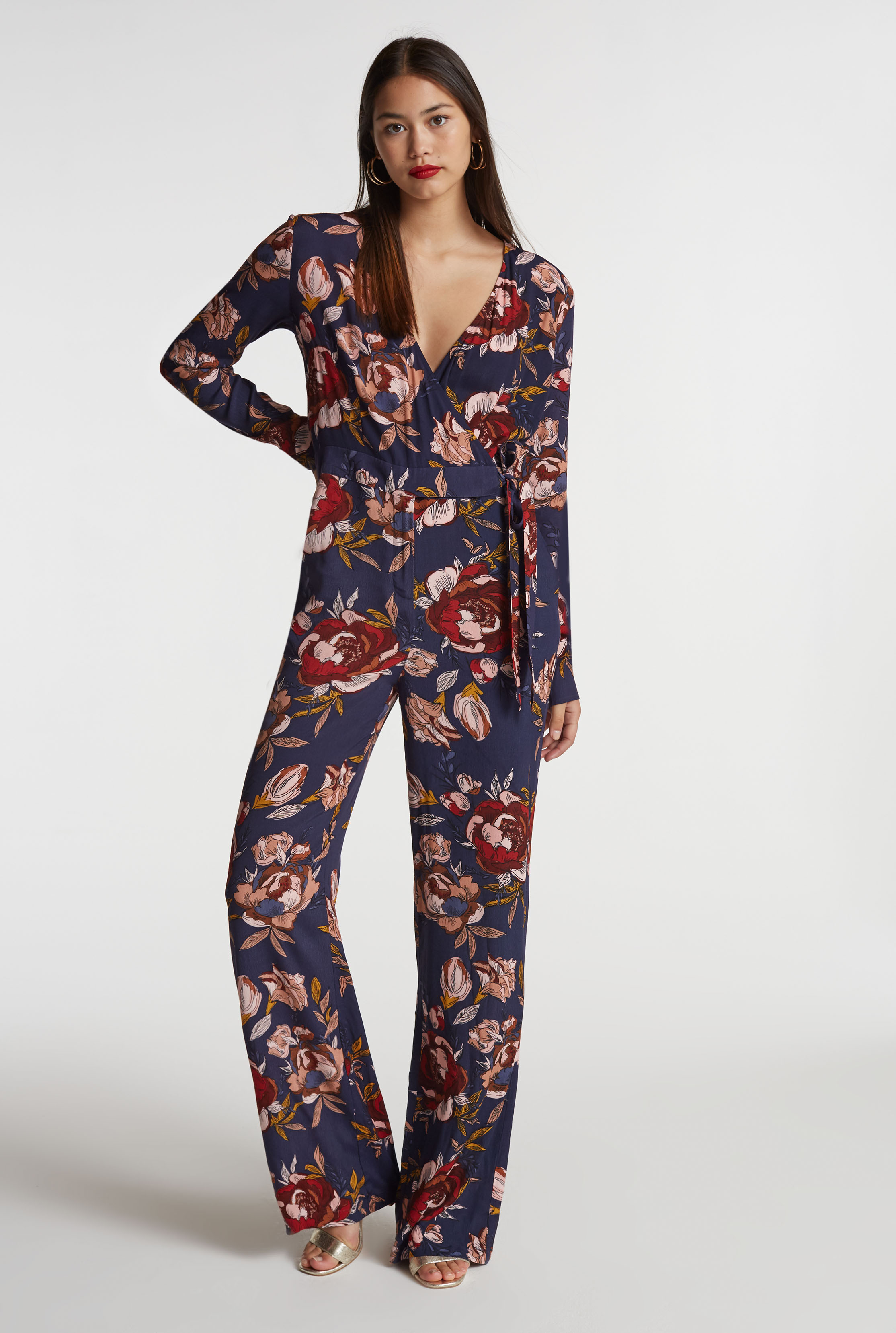 Large Floral Wrap Front Jumpsuit | Long Tall Sally