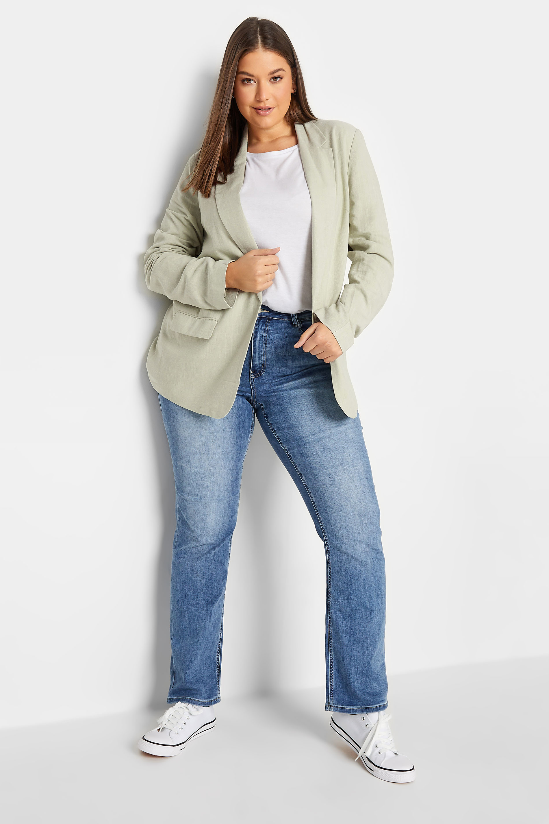 LTS Tall Women's Sage Green Linen Look Blazer | Long Tall Sally  2