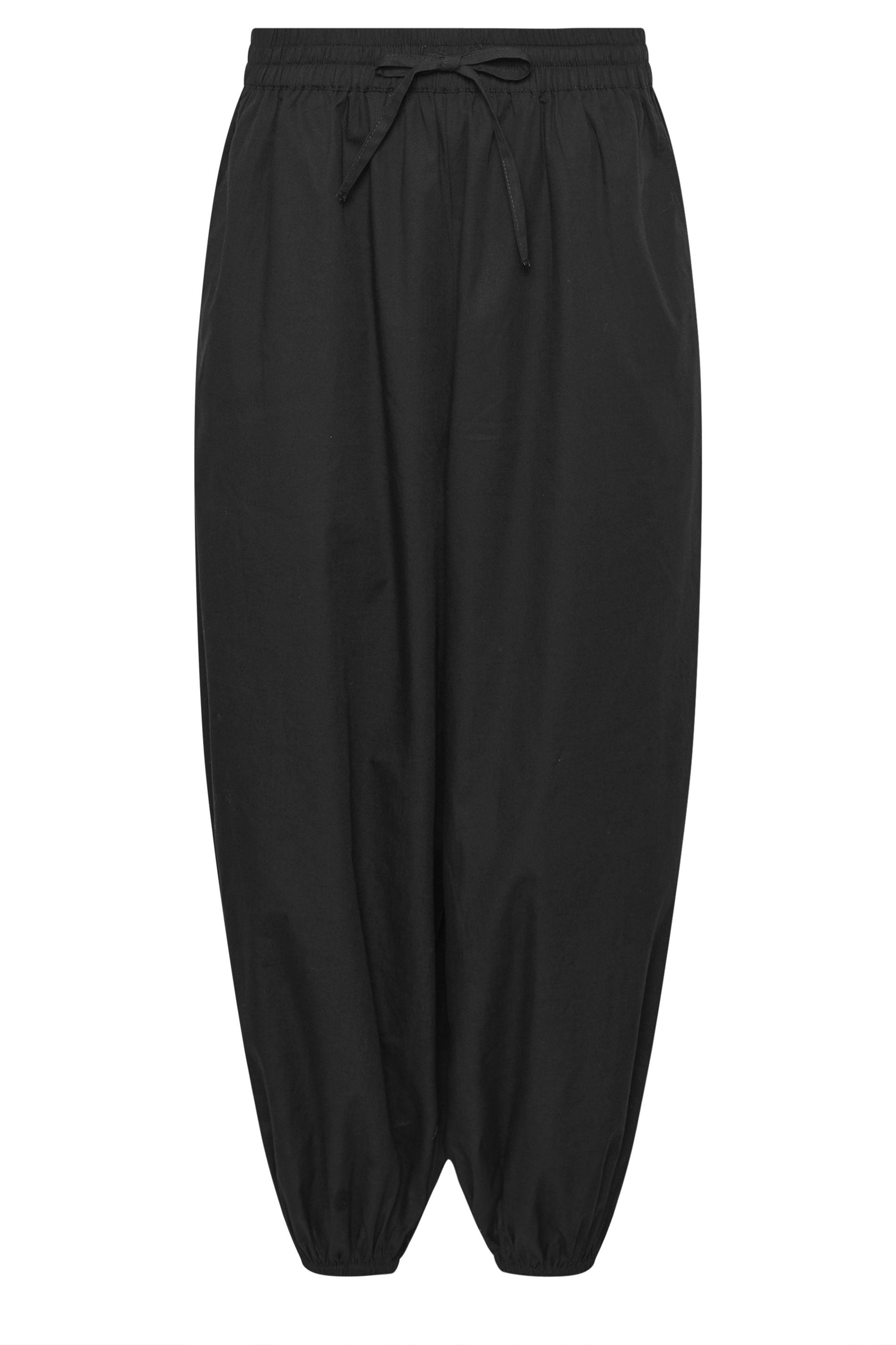 PixieGirl Petite Women's Black Cotton Cuffed Balloon Trousers | PixieGirl 5