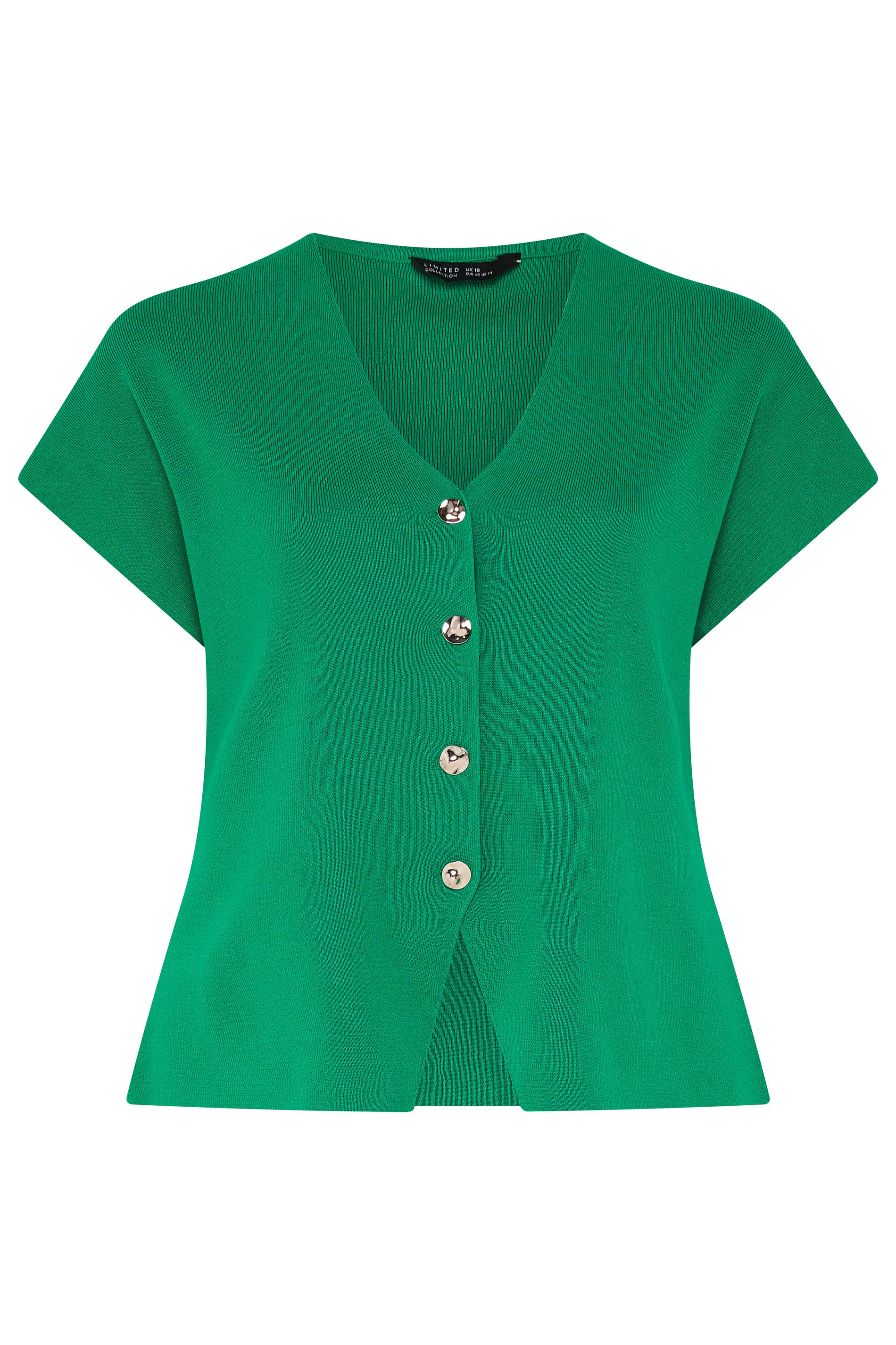 LIMITED COLLECTION Plus Size Green Short Sleeve Knitted Top | Yours Clothing 5