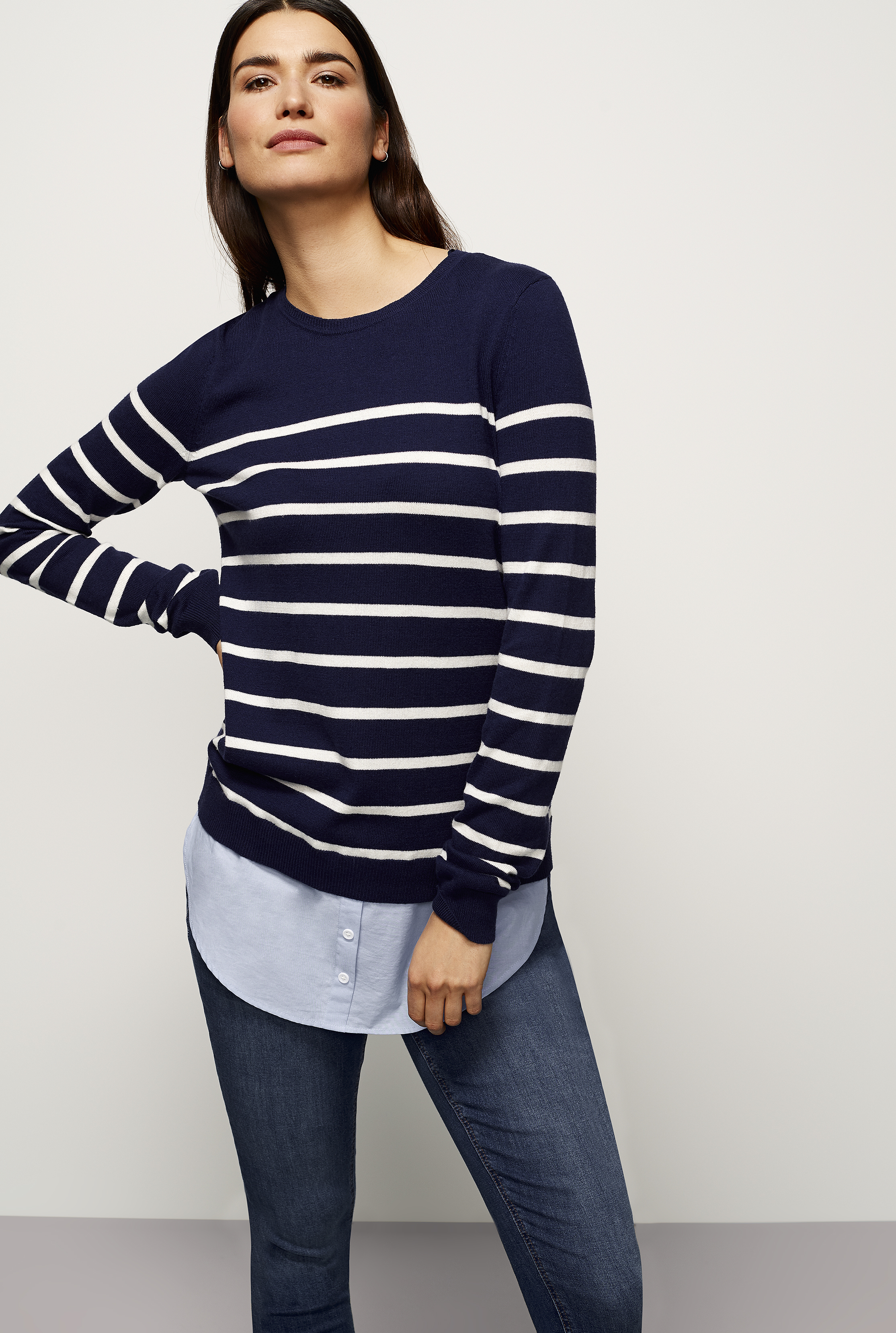 Breton Sweater with Shirt Hem | Long Tall Sally