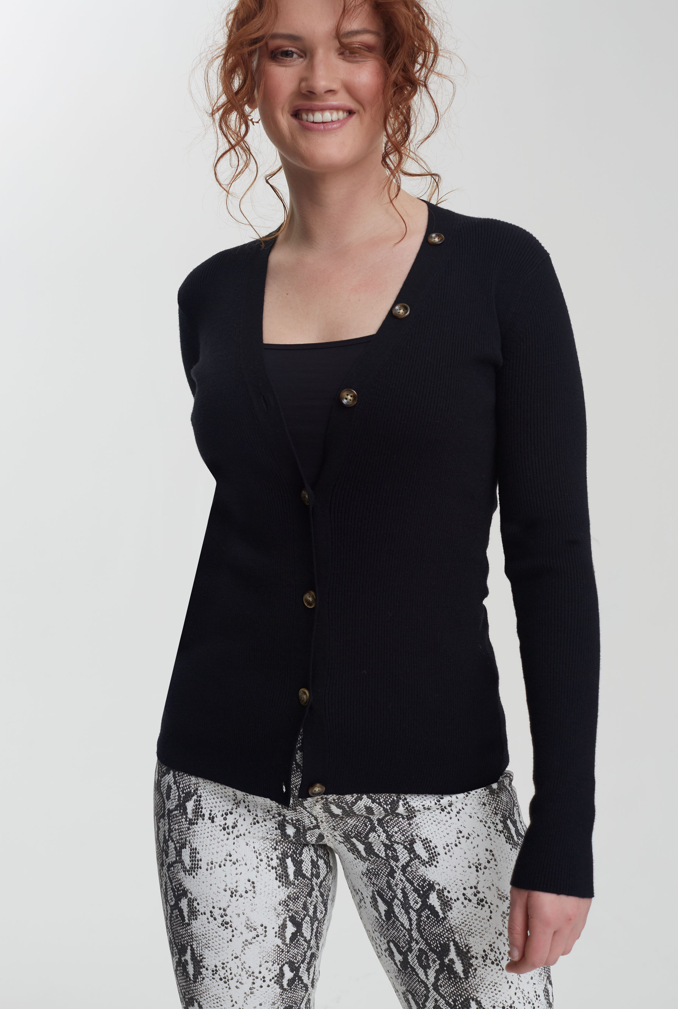 Button Detail Ribbed Cardigan | Long Tall Sally