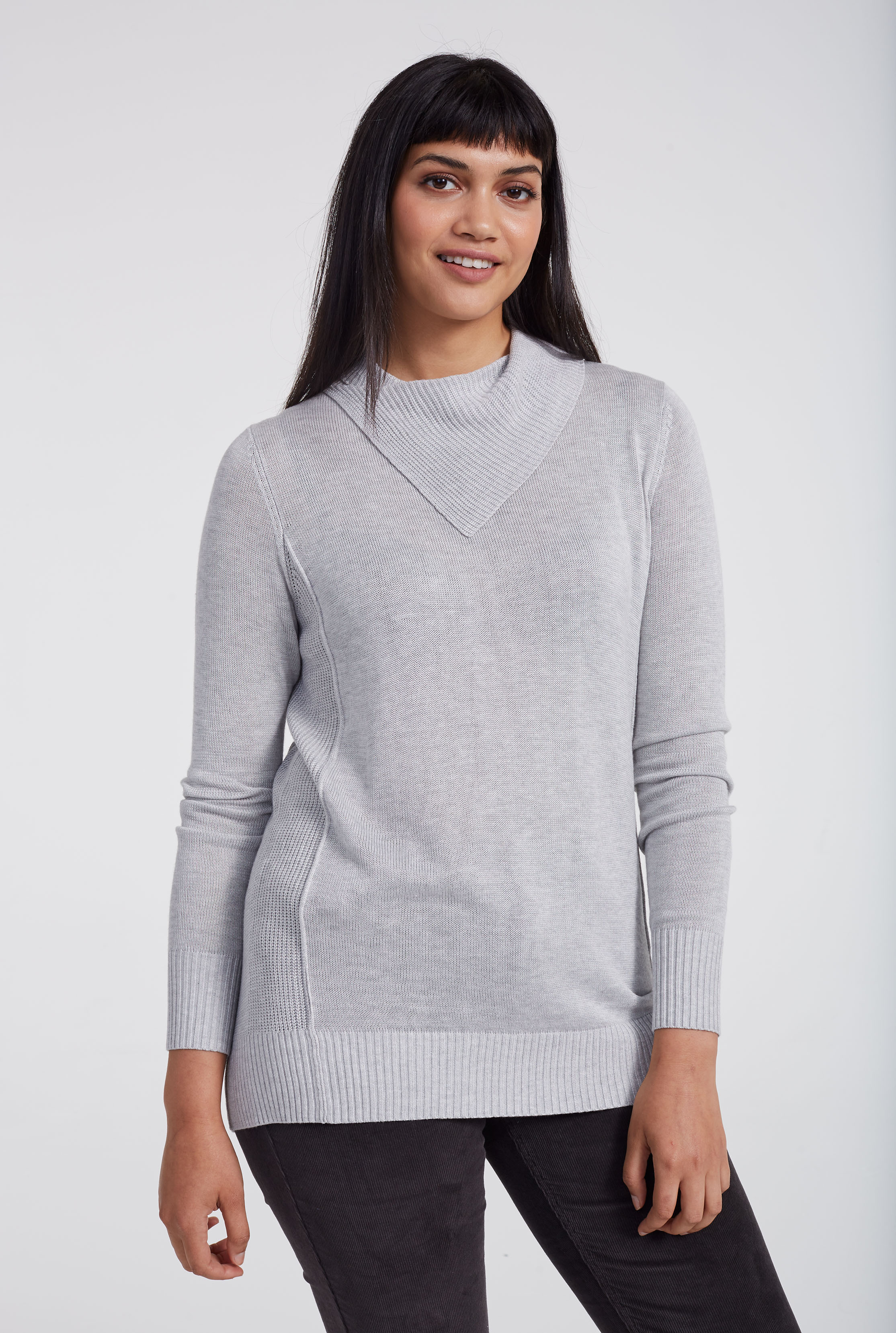 Cashmere Blend Split Neck Sweater | Long Tall Sally