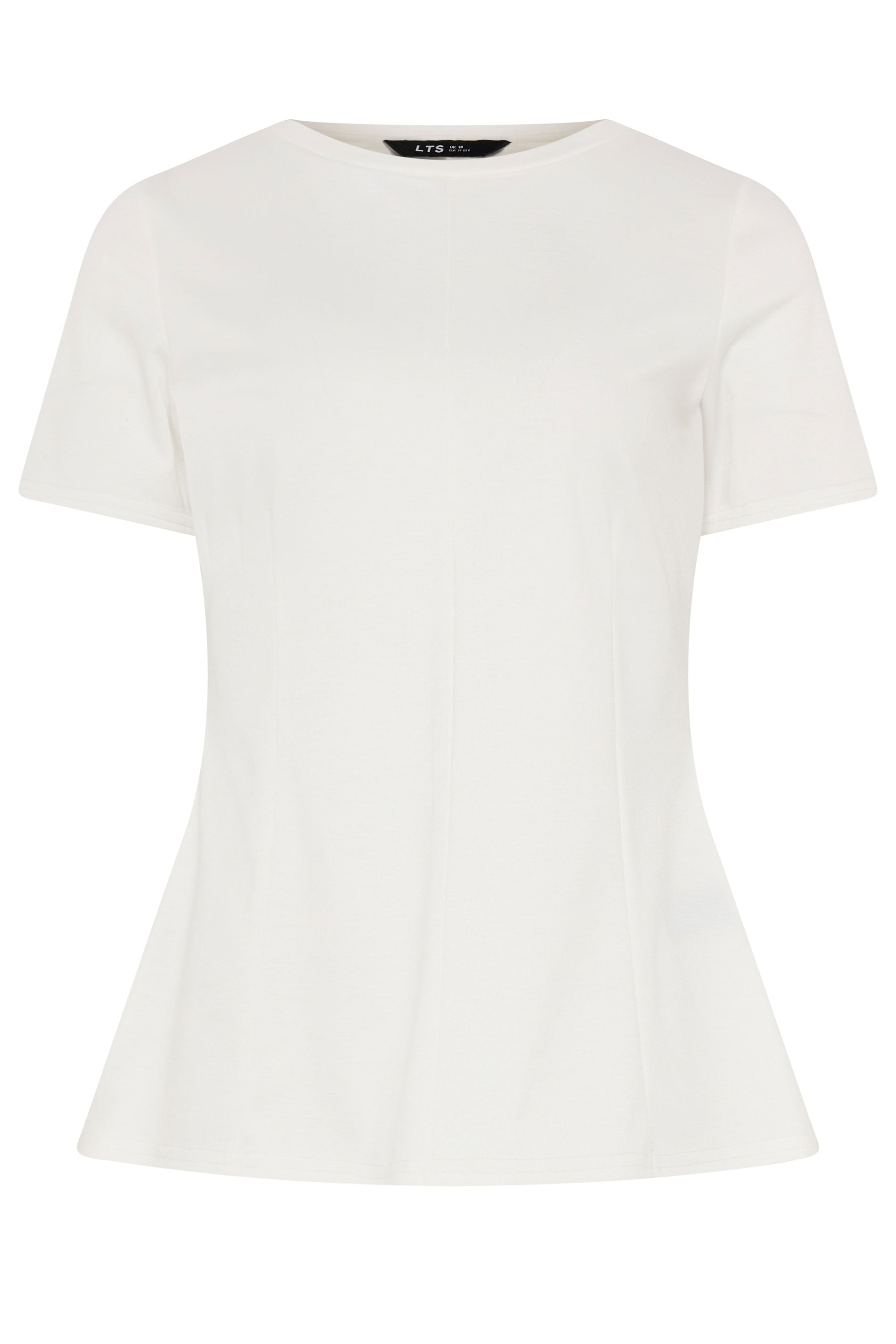 LTS Tall Women's White Seam Front Peplum Top | Long Tall Sally 6