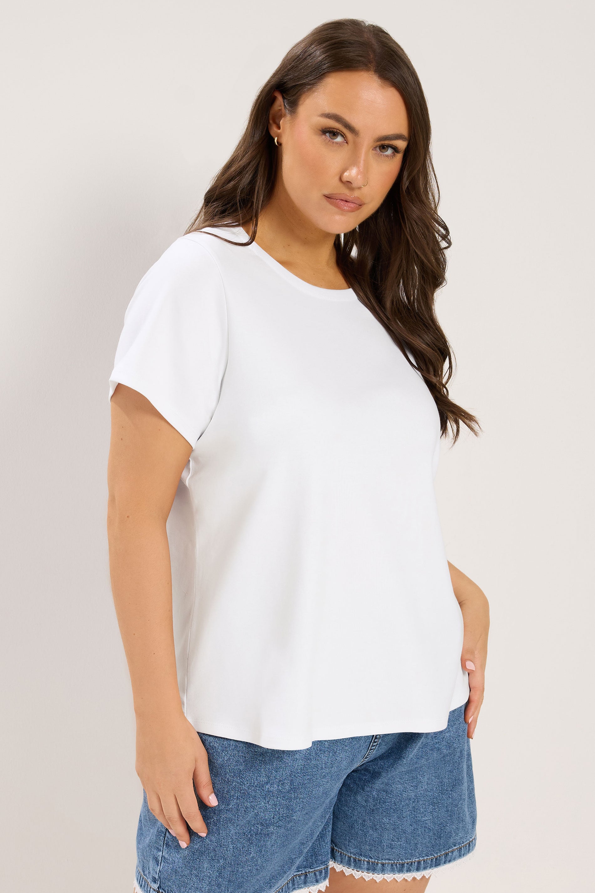 YOURS Plus Size White Peplum T-Shirt | Yours Clothing 3