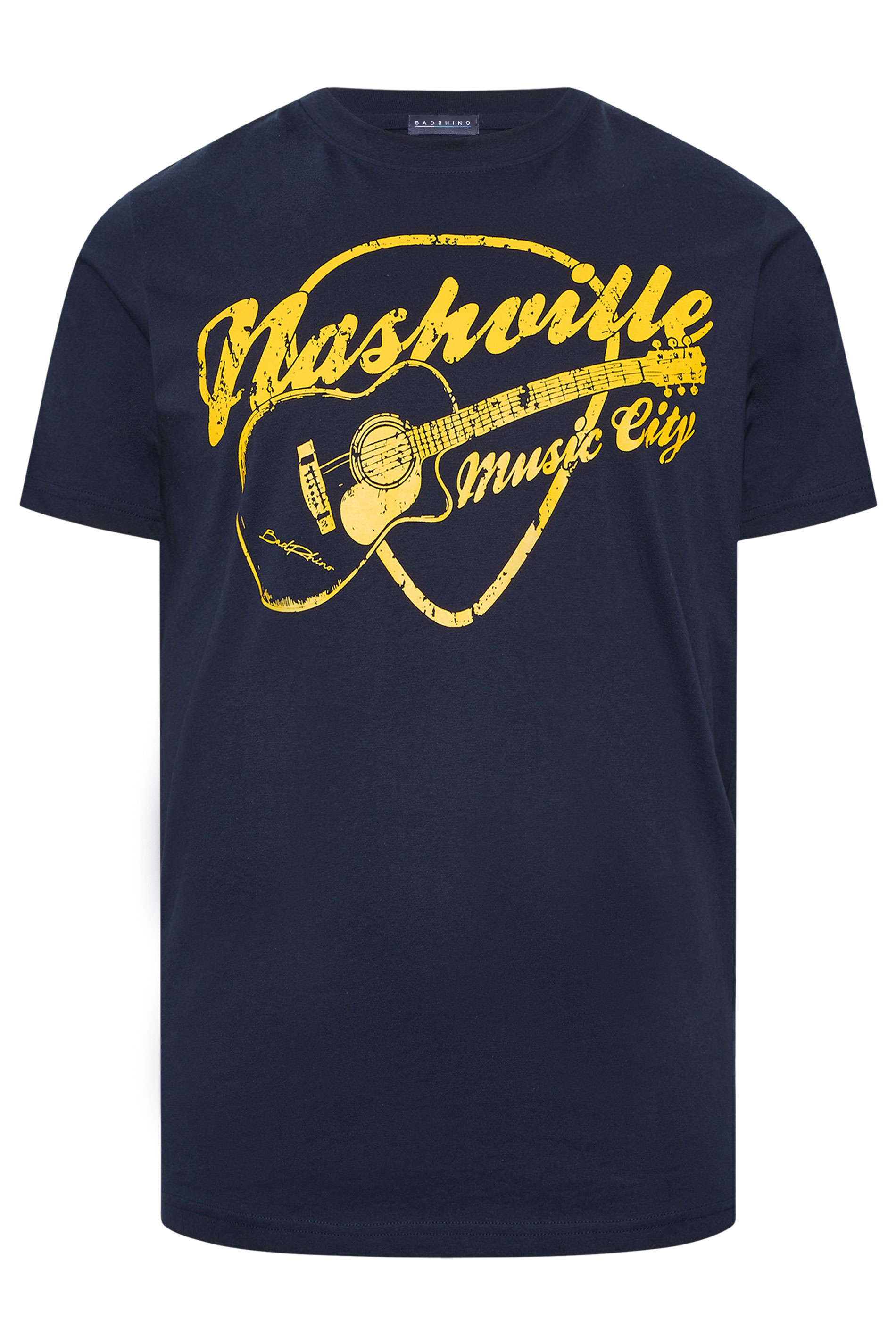BadRhino Big & Tall Navy Blue Extra Long Nashville Graphic T-Shirt | BadRhino 4