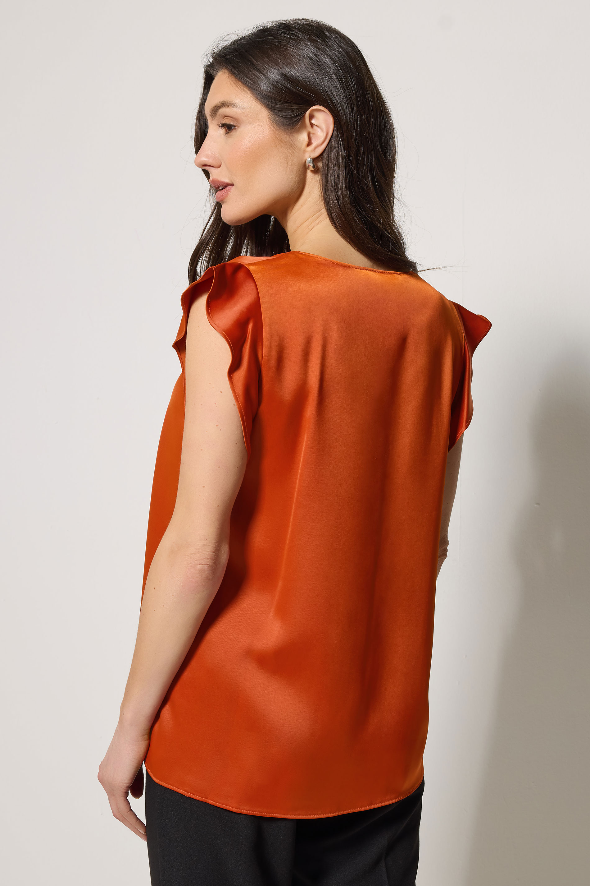 M&Co Orange Frill Sleeve Blouse | M&Co 2