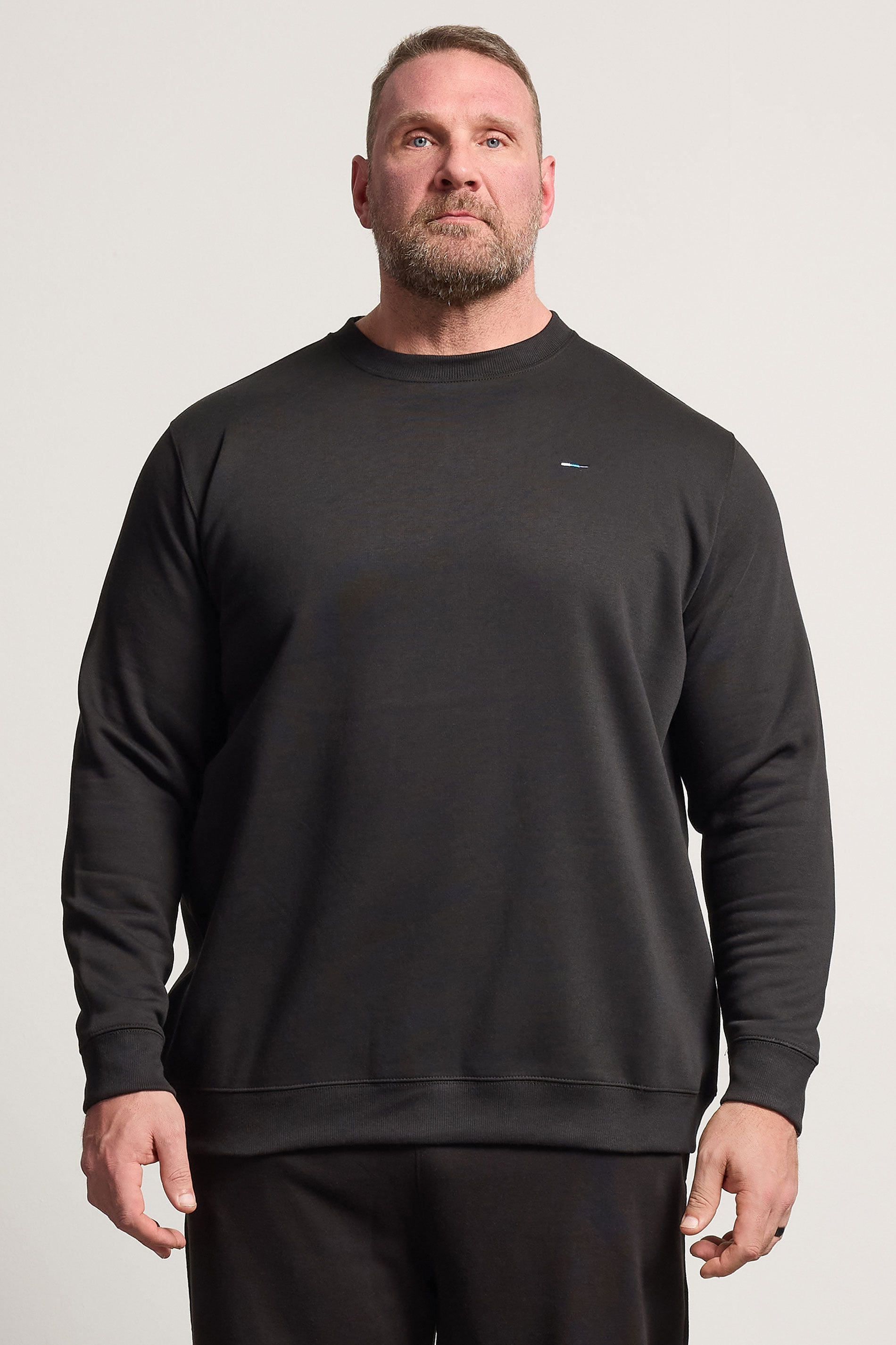 BadRhino Big & Tall Black Crew Neck Sweatshirt | BadRhino 3